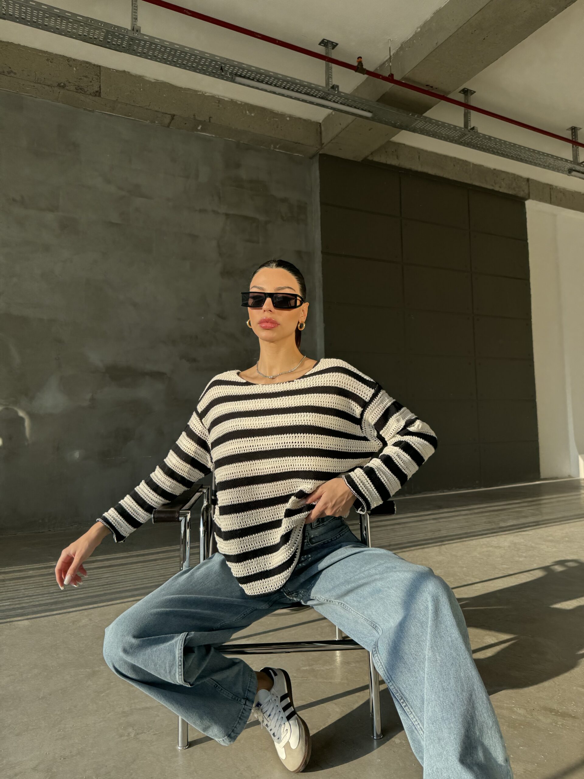 Striped Tunic – Black & Cream – Brand: Cream Rouge – Women & Kids, Baby Clothes Wholesale – TheBS Women