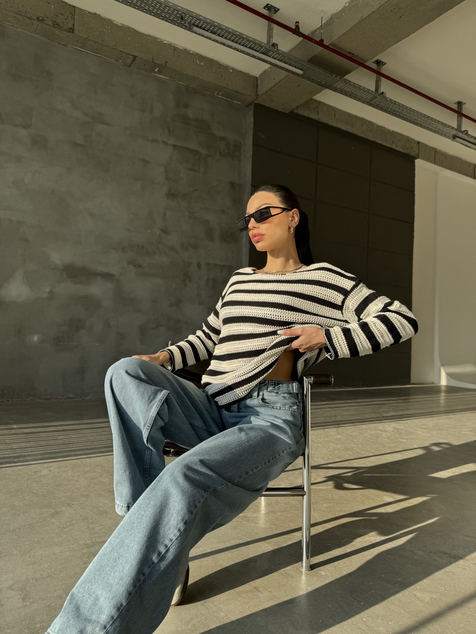 Striped Tunic – Black & Cream – Brand: Cream Rouge – Women & Kids, Baby Clothes Wholesale – TheBS Women