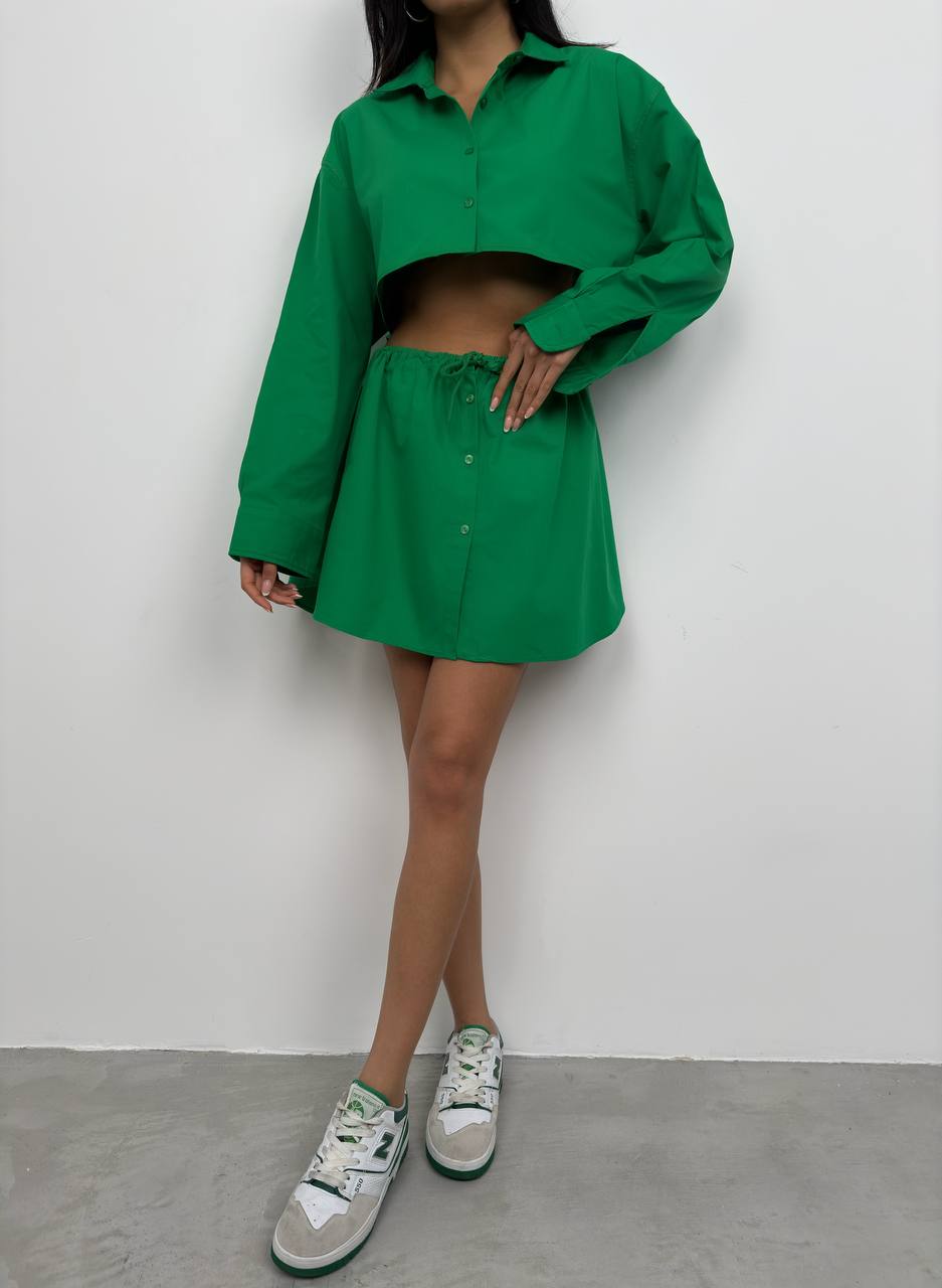 Buttoned Mini Skirt With Elastic Waist - Brand: Black Fashion - Women & Kids, Baby Clothes Wholesale - TheBS Women