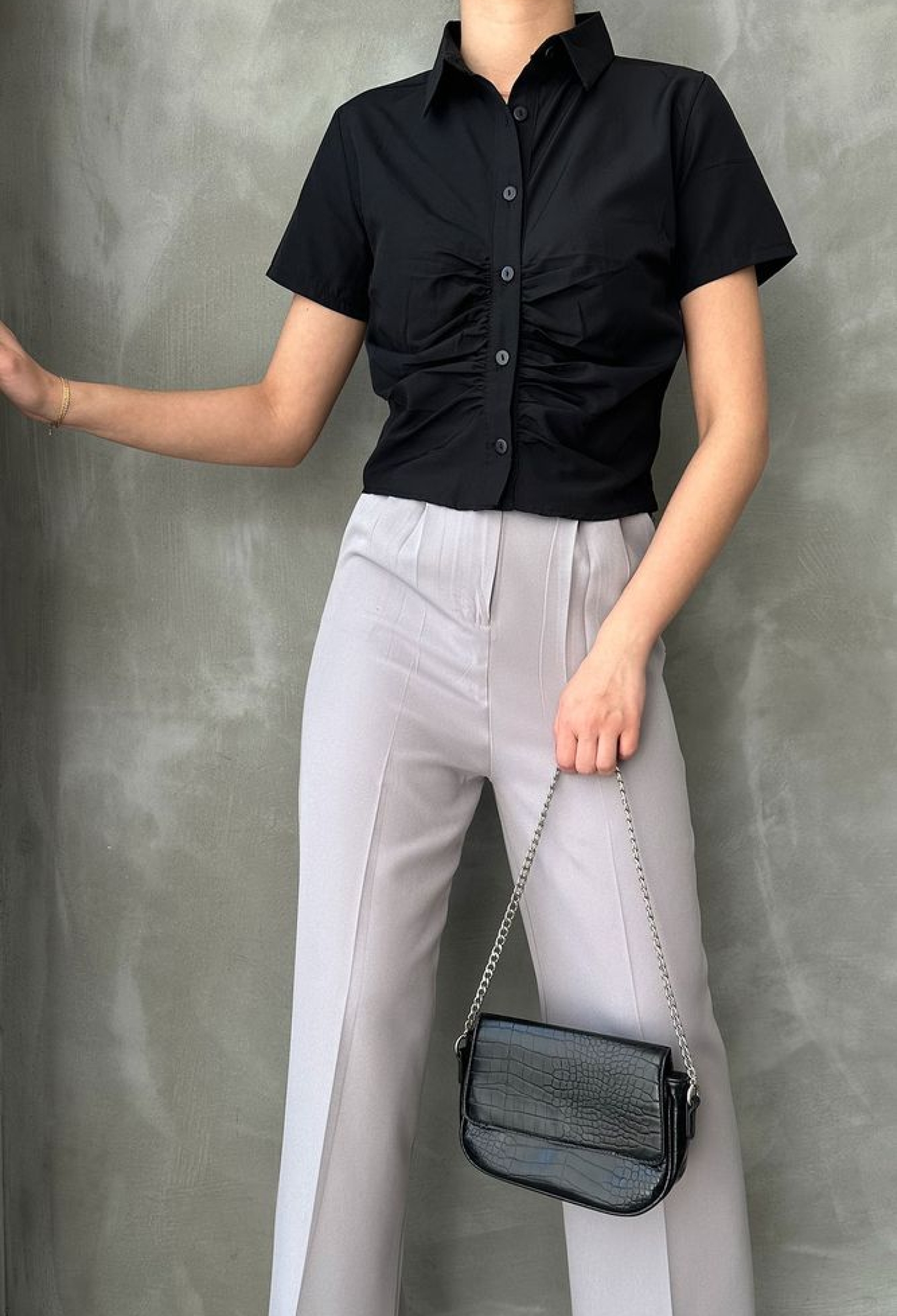 Gimped Gathered Front Blouse - Brand: Topshow - Women & Kids, Baby Clothes Wholesale - TheBS Women