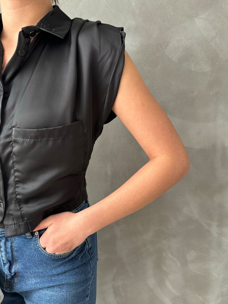 Zero Sleeve Satin Above The Belly Shirt – Brand: Topshow – Women & Kids, Baby Clothes Wholesale – TheBS Women