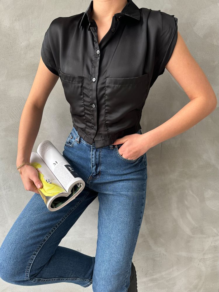 Zero Sleeve Satin Above The Belly Shirt – Brand: Topshow – Women & Kids, Baby Clothes Wholesale – TheBS Women