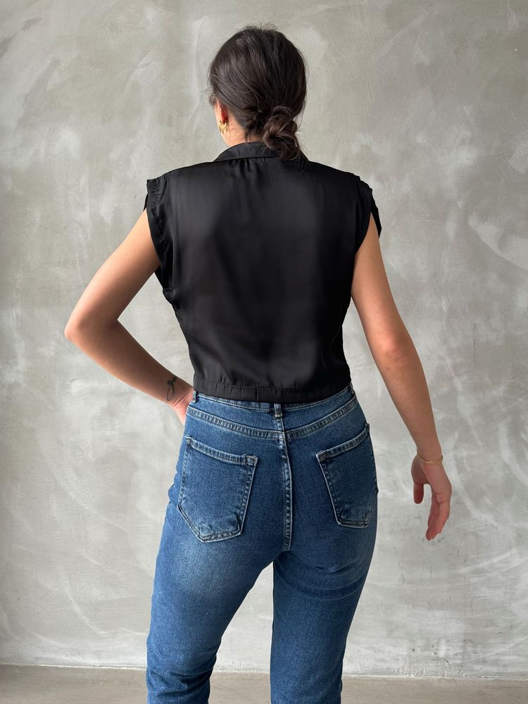 Zero Sleeve Satin Above The Belly Shirt – Brand: Topshow – Women & Kids, Baby Clothes Wholesale – TheBS Women