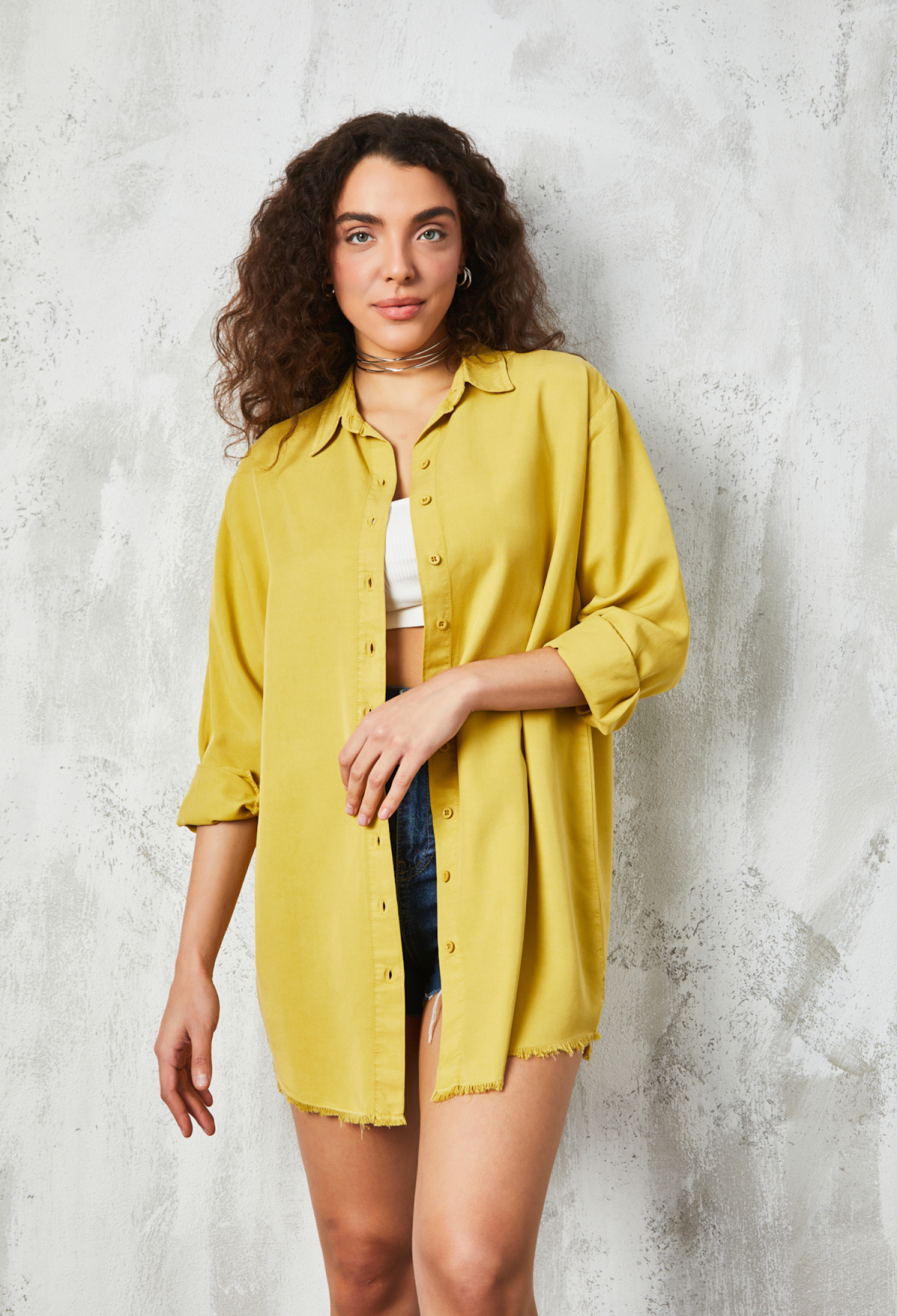 Oil Green Basic Tencel Shirt - Brand: First Angels - Women & Kids, Baby Clothes Wholesale - TheBS Women