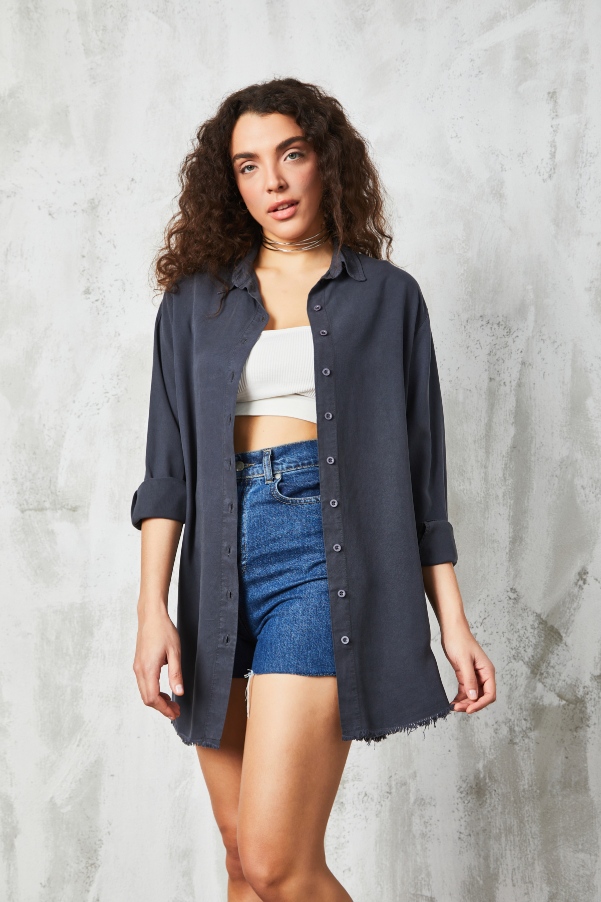 Anthracite Basic Tencel Shirt – Brand: First Angels – Women & Kids, Baby Clothes Wholesale – TheBS Women