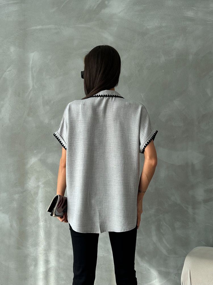 Gray Shepherd Stitched Linen Shirt – Brand: Topshow – Women & Kids, Baby Clothes Wholesale – TheBS Women