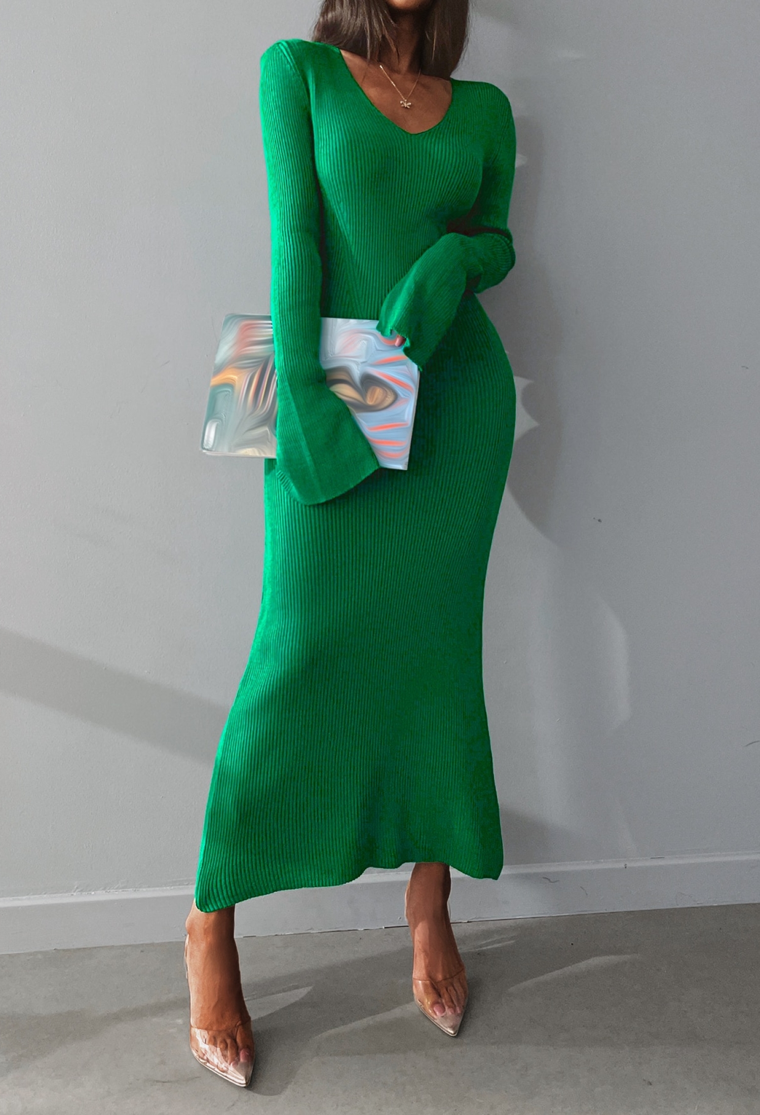 Slit Knitwear Dress - Brand: My Fashion - Women & Kids, Baby Clothes Wholesale - TheBS Women