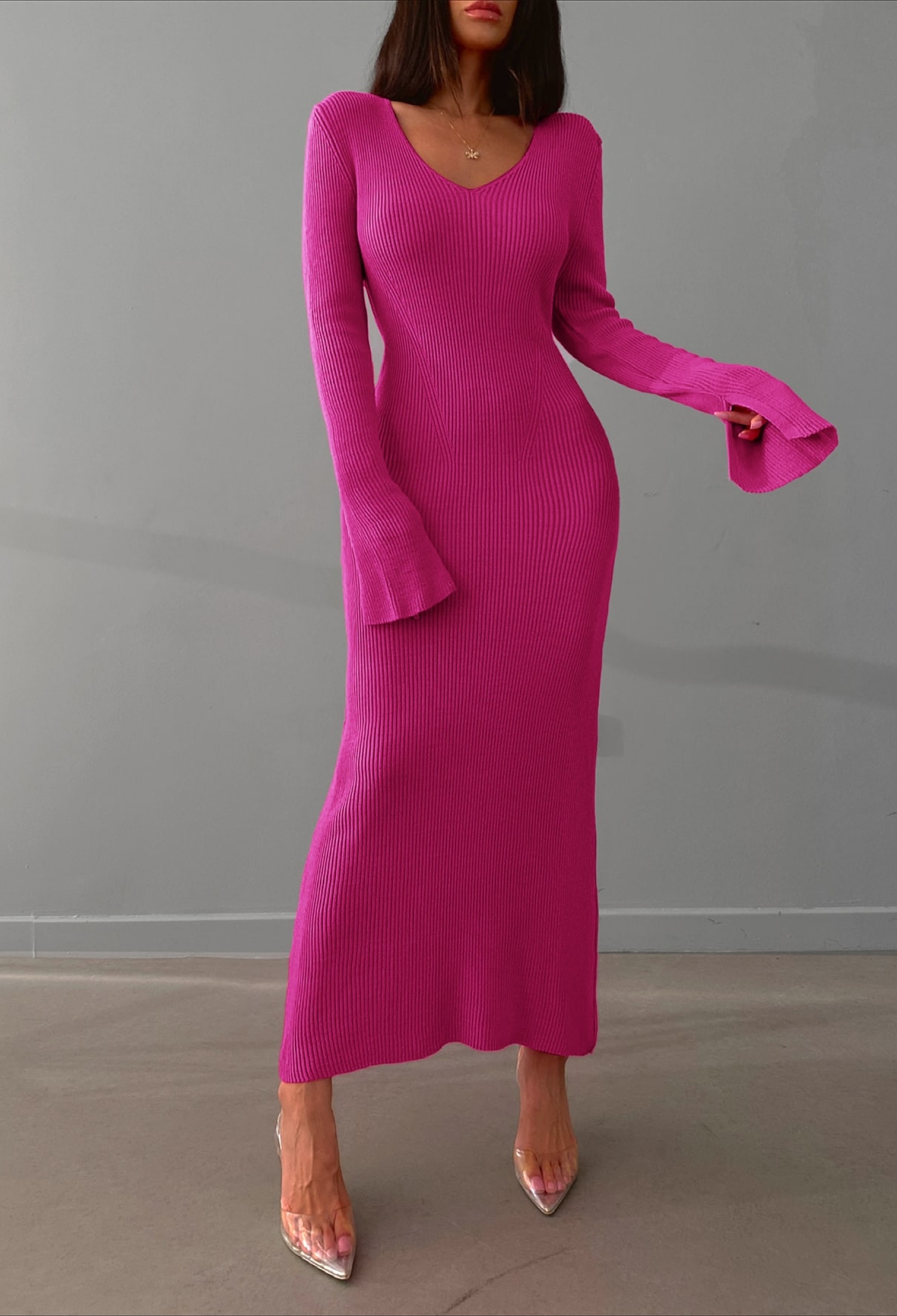 Slit Knitwear Dress - Brand: My Fashion - Women & Kids, Baby Clothes Wholesale - TheBS Women