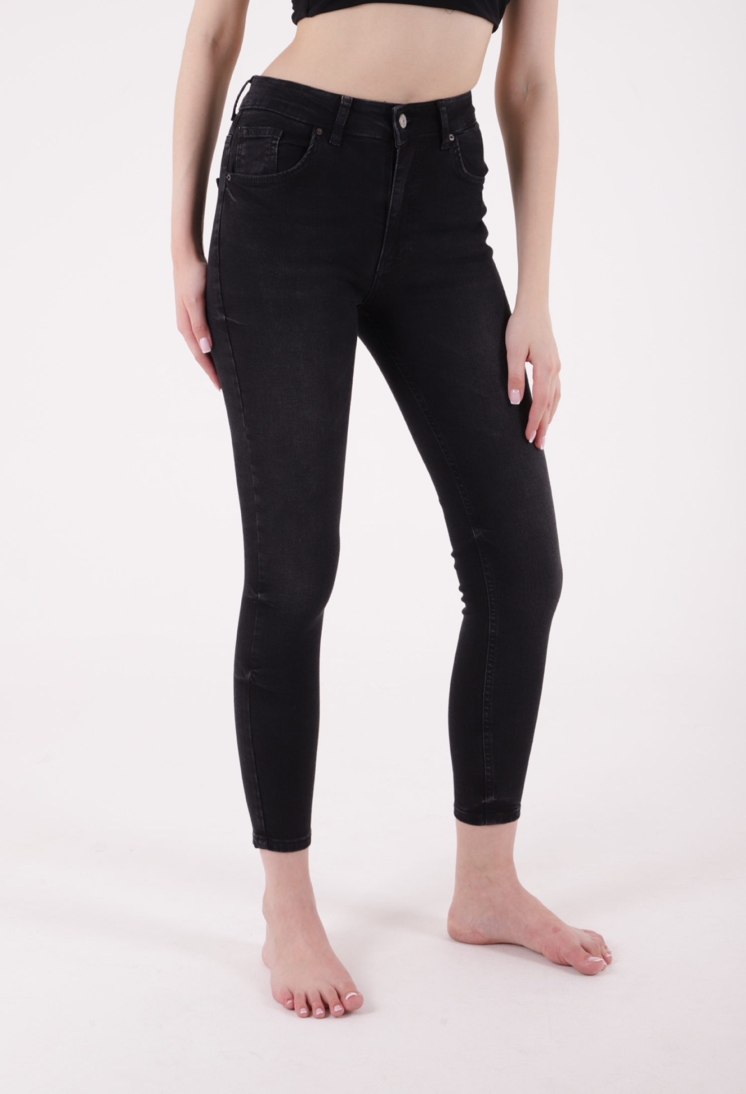 High Waist Jeans - Anthracite - Brand: XLove - Women & Kids, Baby Clothes Wholesale - TheBS Women