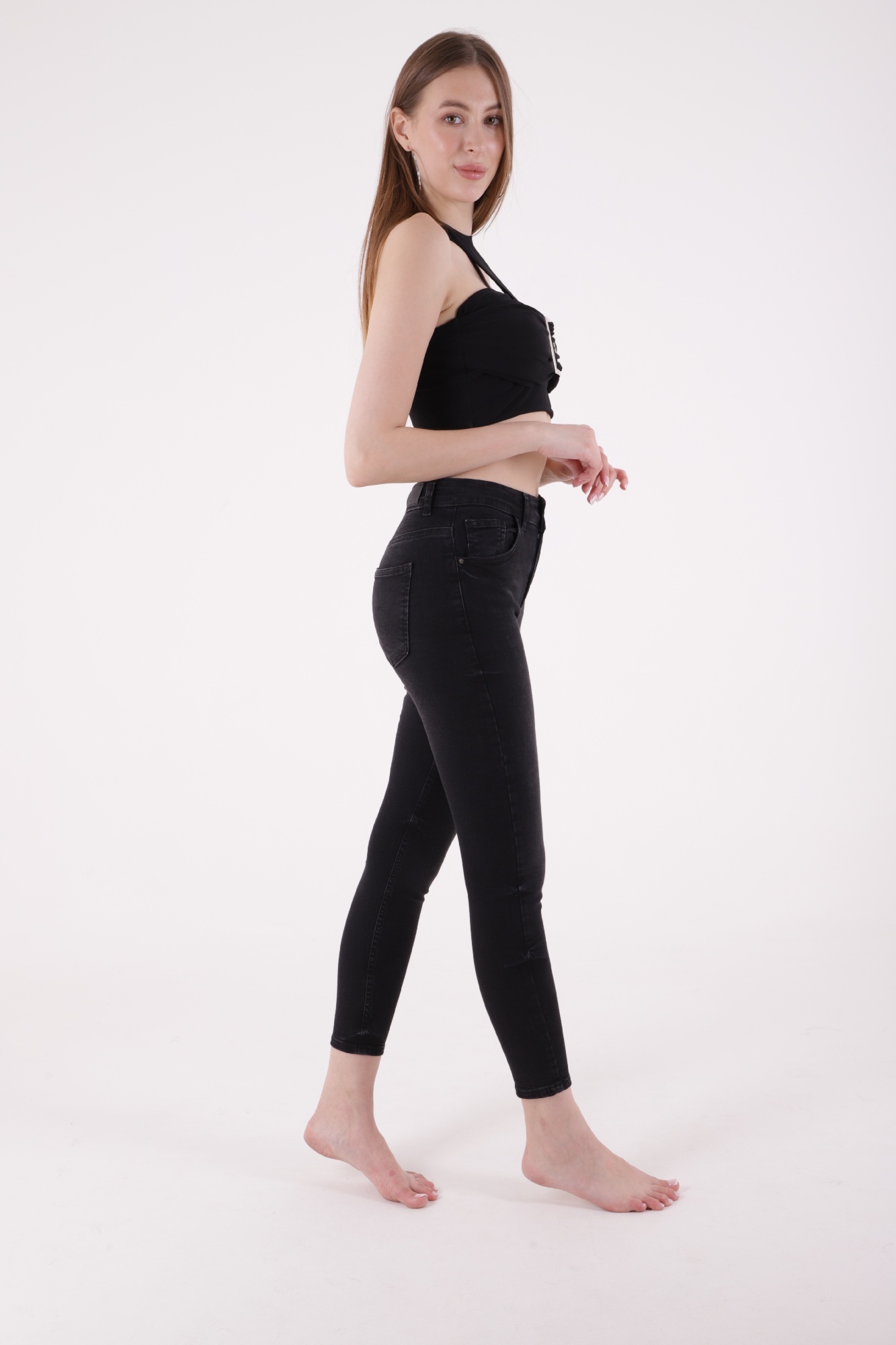 High Waist Jeans – Anthracite – Brand: XLove – Women & Kids, Baby Clothes Wholesale – TheBS Women
