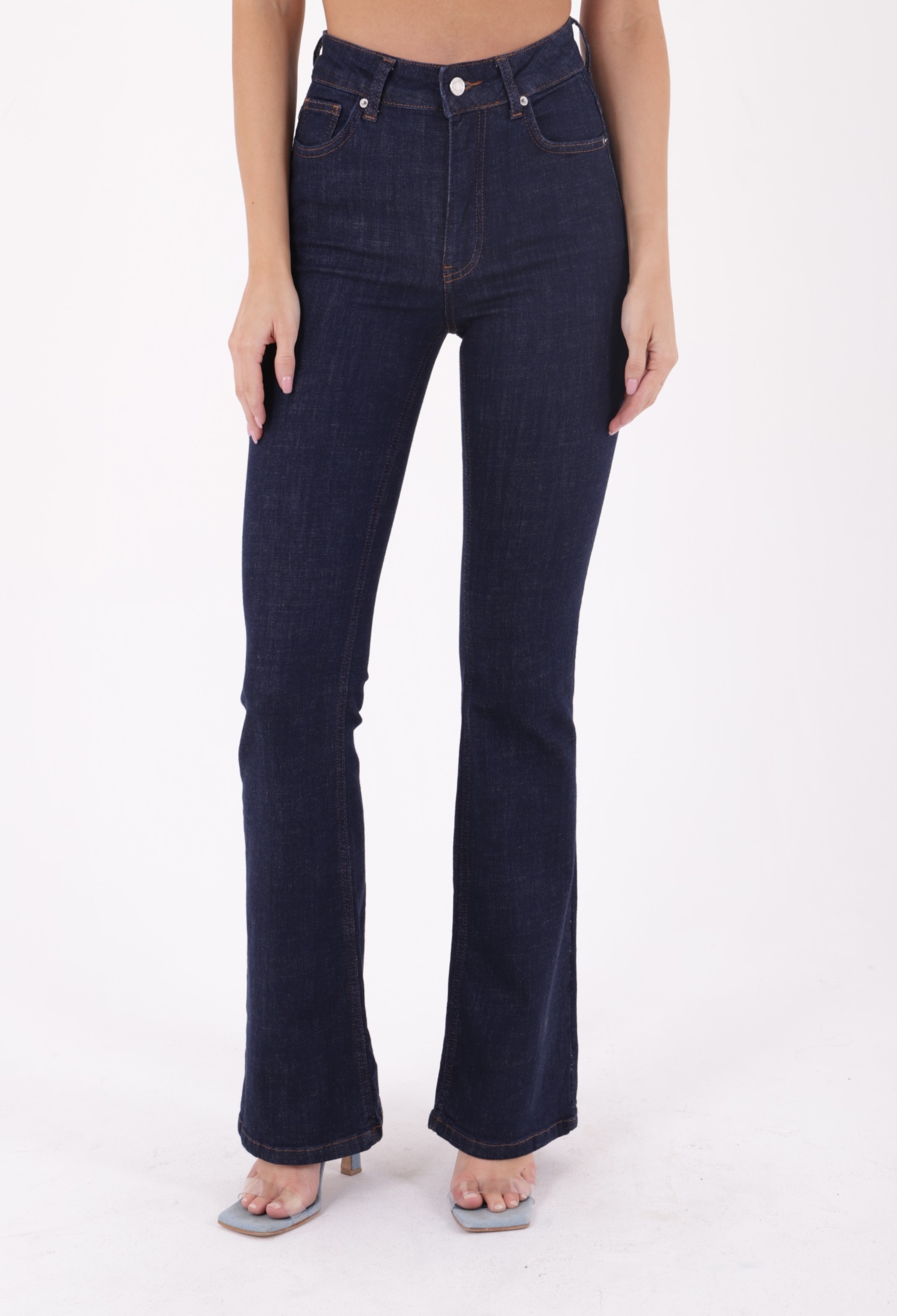 High Waist And Wide Leg Skinny Jean - Navy - Brand: XLove - Women & Kids, Baby Clothes Wholesale - TheBS Women