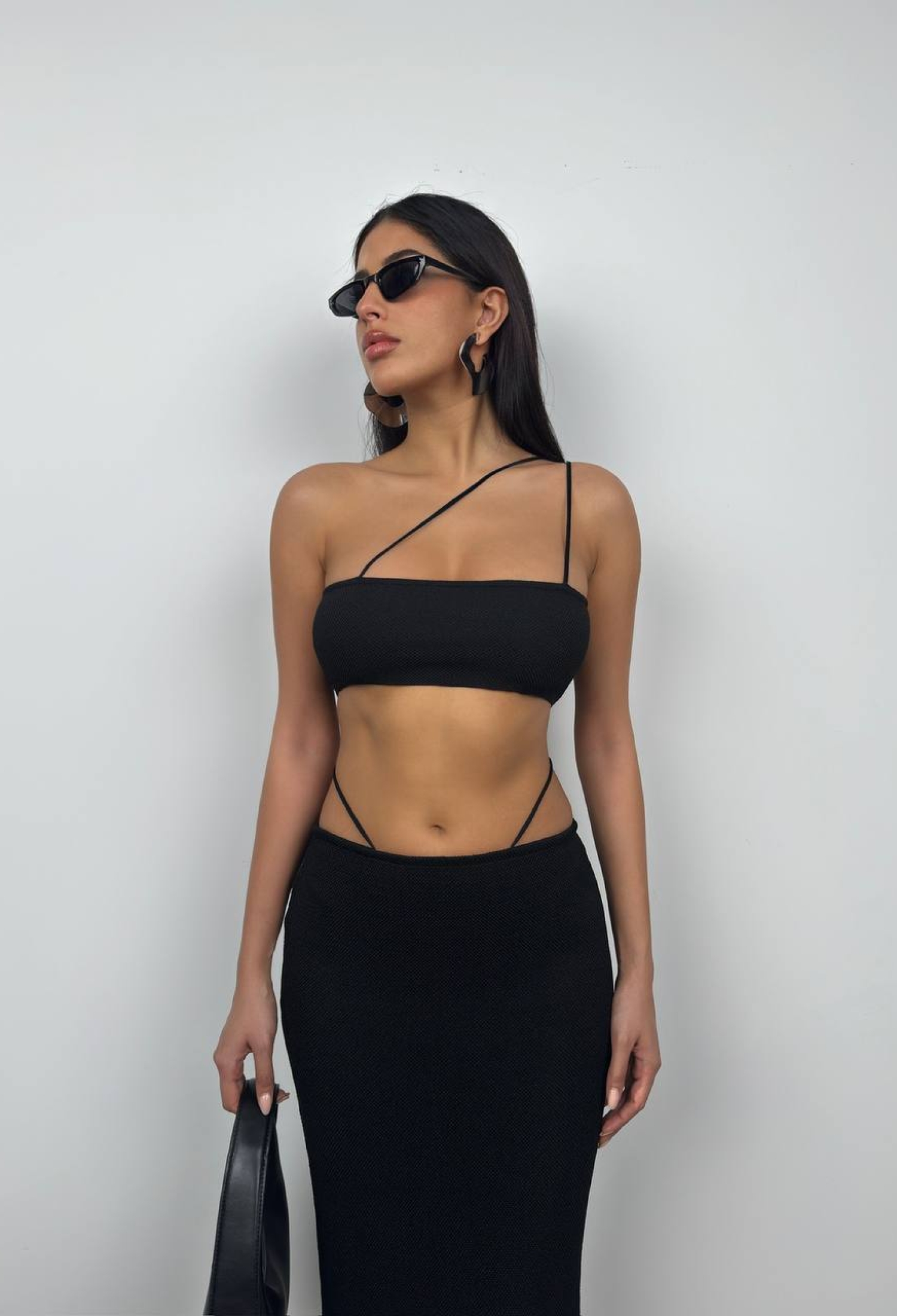 Textured Maxi Skirt With Rope Detail - Brand: Black Fashion - Women & Kids, Baby Clothes Wholesale - TheBS Women