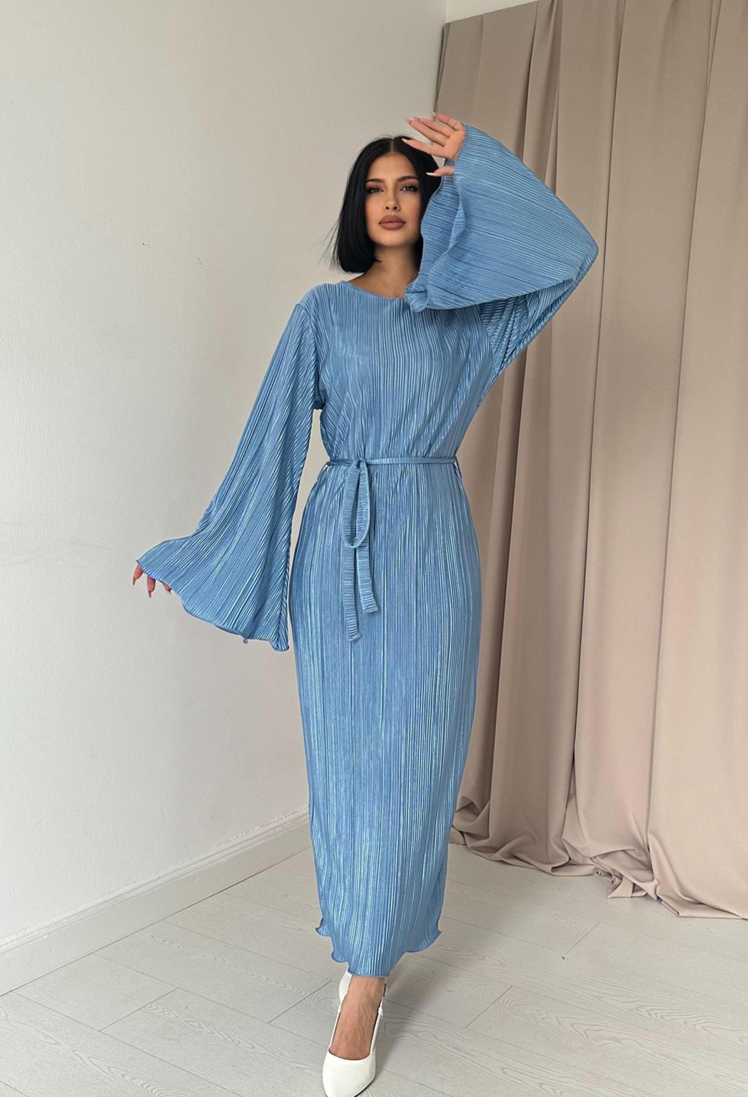 Spanish Sleeve Pleated Dress - Brand: Elisa - Women & Kids, Baby Clothes Wholesale - TheBS Women