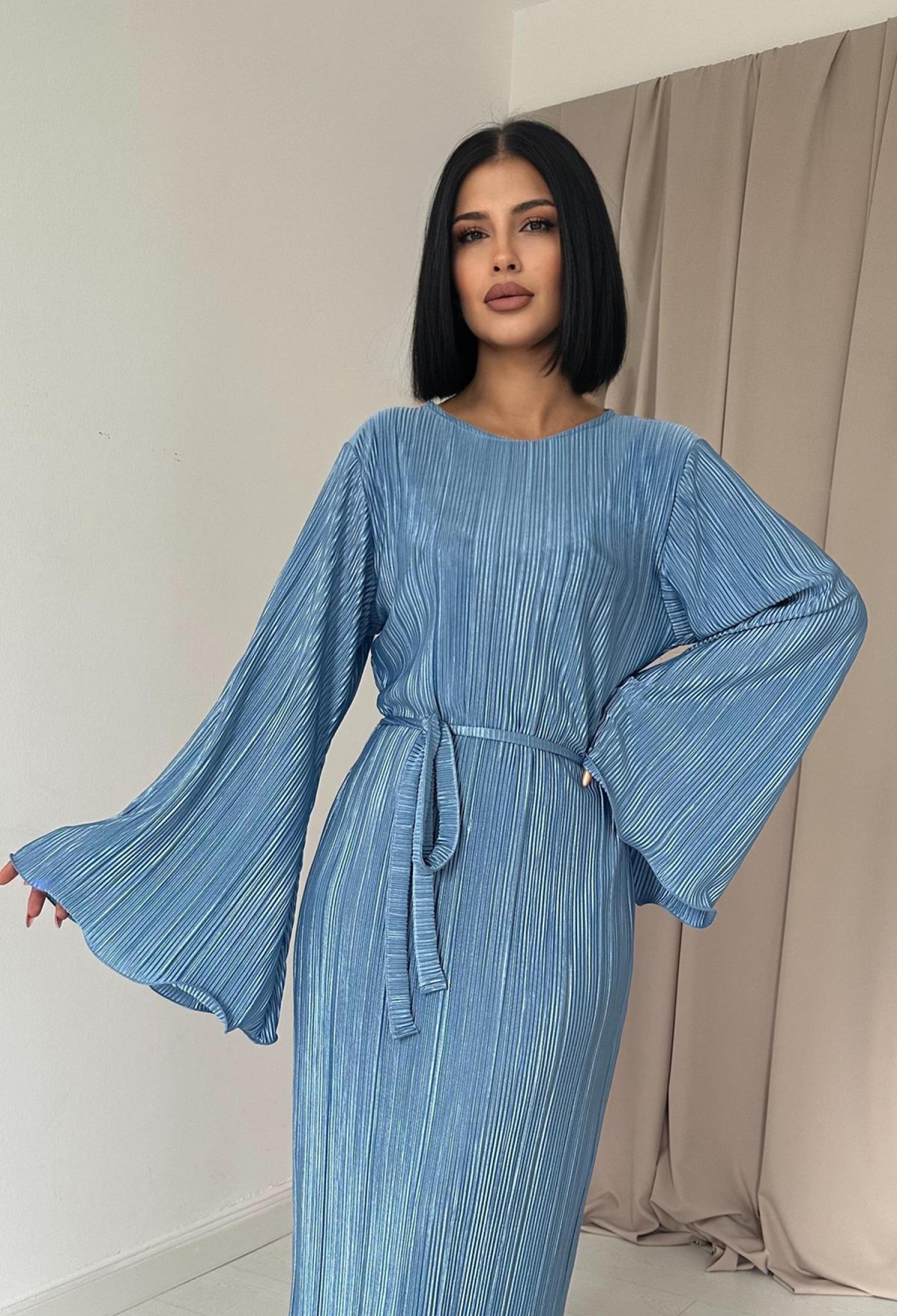 Spanish Sleeve Pleated Dress - Brand: Elisa - Women & Kids, Baby Clothes Wholesale - TheBS Women