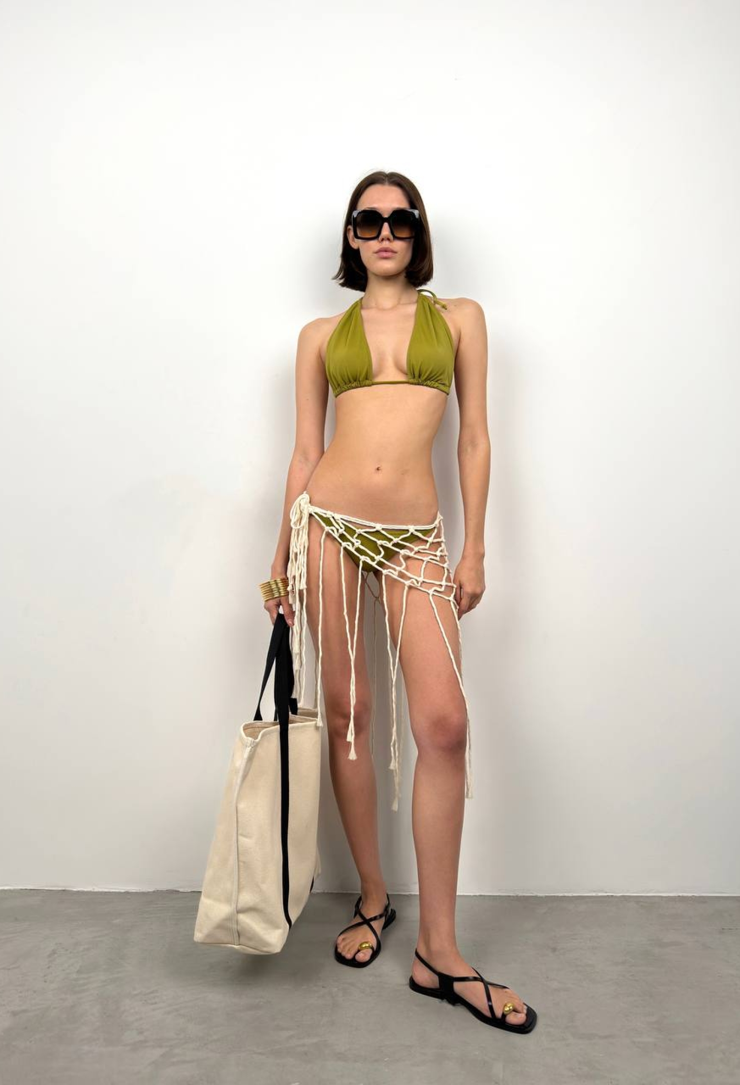 Macrame Fringed Pareo - Stone - Brand: Black Fashion - Women & Kids, Baby Clothes Wholesale - TheBS Women