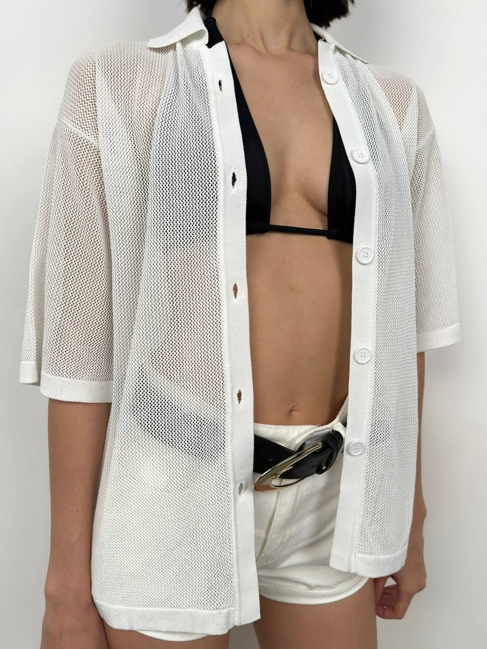 Polo Neck Mesh Blouse – Brand: Black Fashion – Women & Kids, Baby Clothes Wholesale – TheBS Women