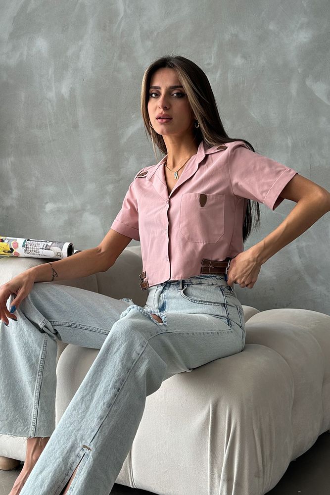 Powder Belt Detailed Shirt - Brand: Topshow - Women & Kids, Baby Clothes Wholesale - TheBS Women