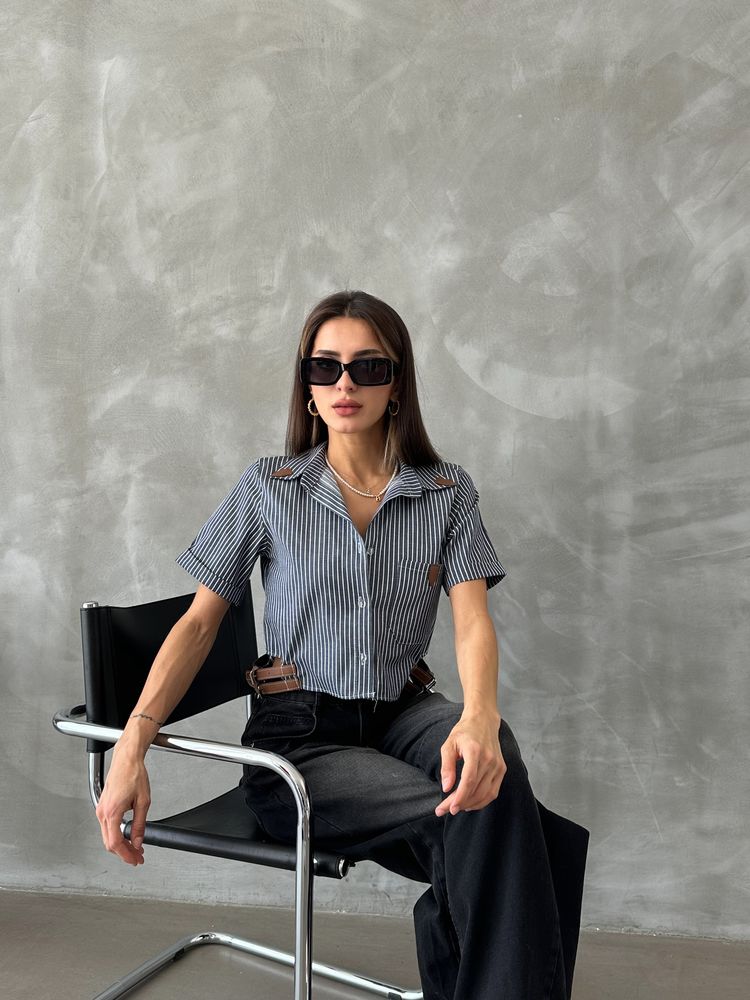 Striped Belt Detailed Striped Shirt – Brand: Topshow – Women & Kids, Baby Clothes Wholesale – TheBS Women