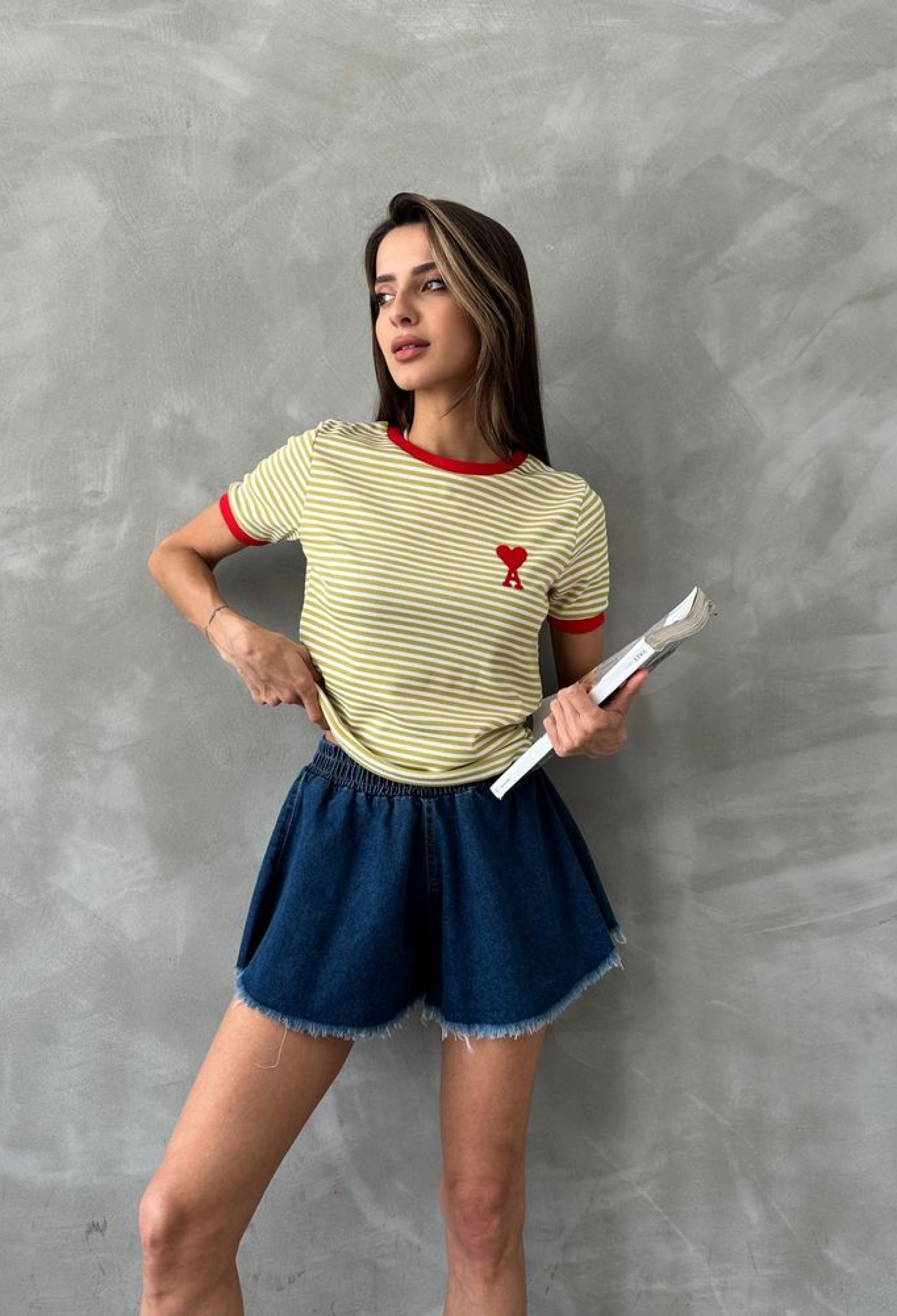 PeanutEmbroidered Striped T-Shirt - Brand: Topshow - Women & Kids, Baby Clothes Wholesale - TheBS Women