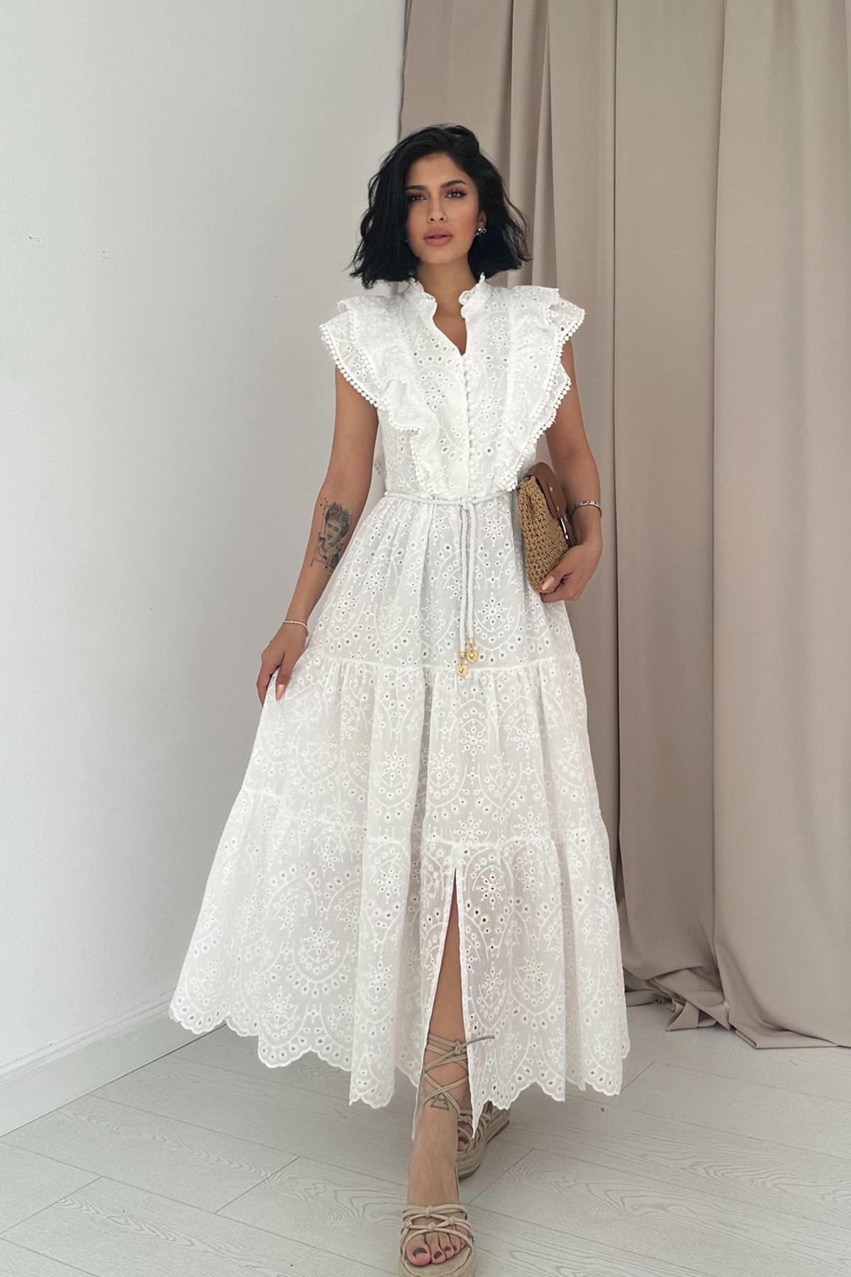 Frilly Button Dress - Brand: Elisa - Women & Kids, Baby Clothes Wholesale - TheBS Women