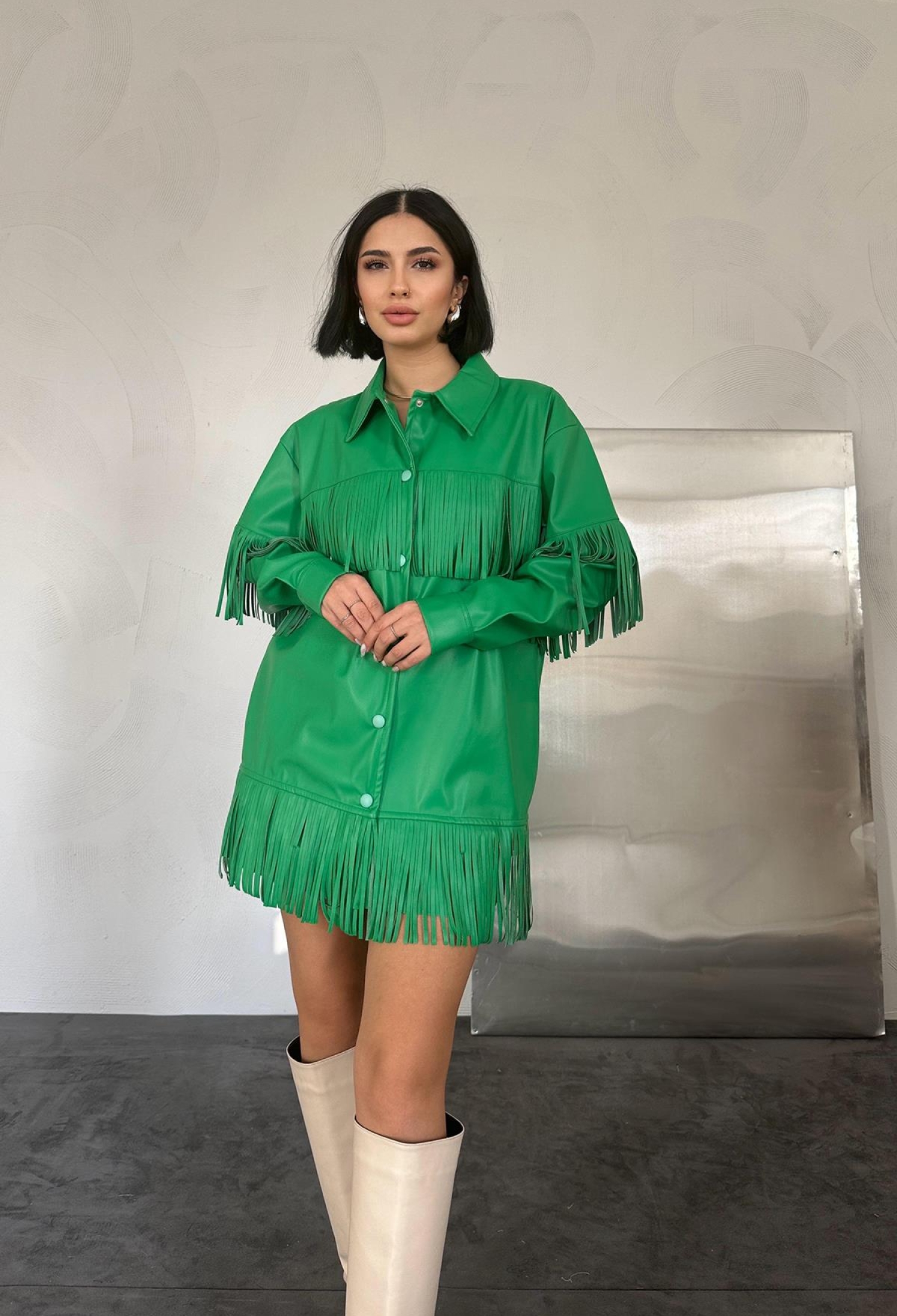 Tasseled Leather Shirt - Brand: Elisa - Women & Kids, Baby Clothes Wholesale - TheBS Women