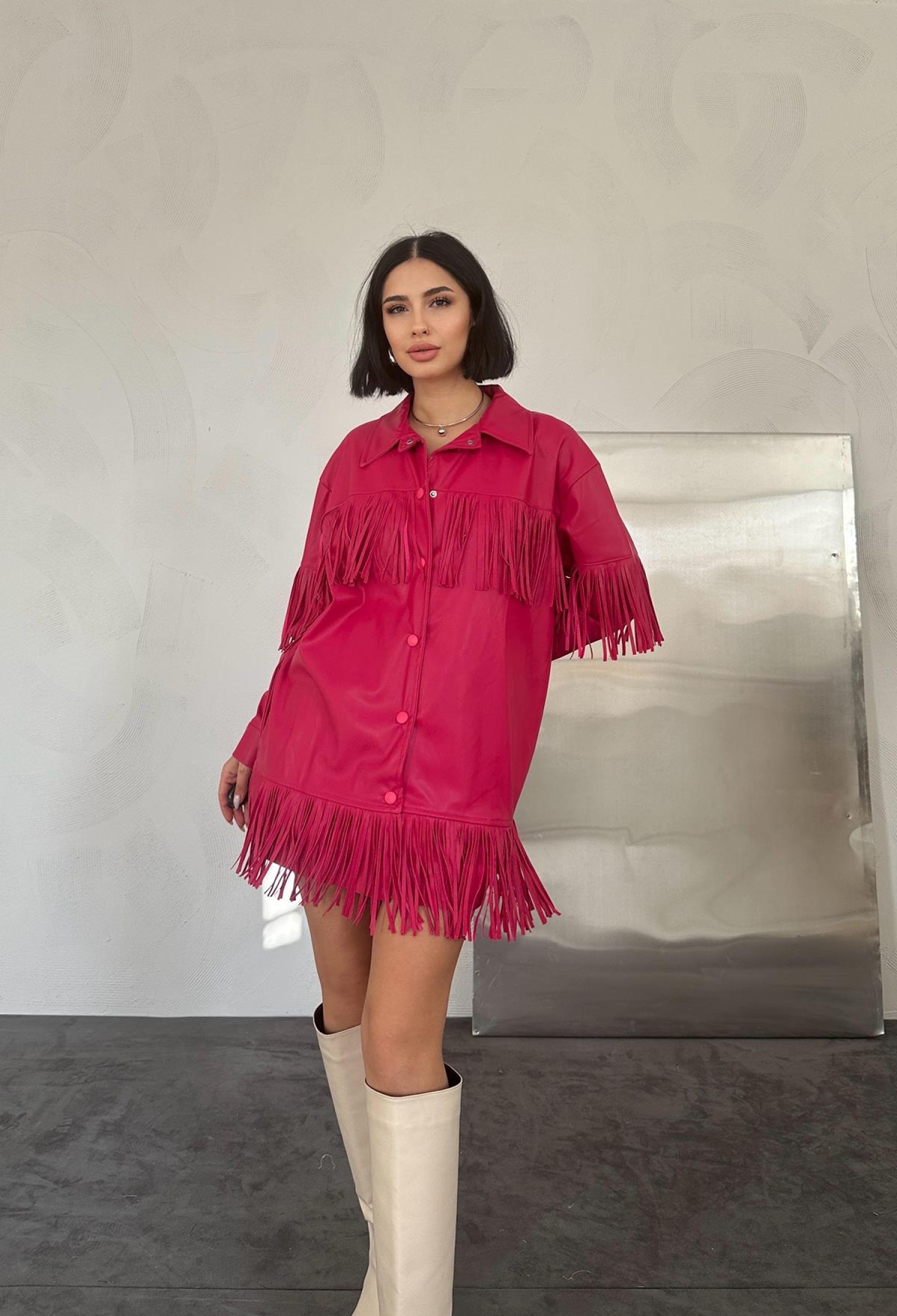 Tasseled Leather Shirt - Brand: Elisa - Women & Kids, Baby Clothes Wholesale - TheBS Women