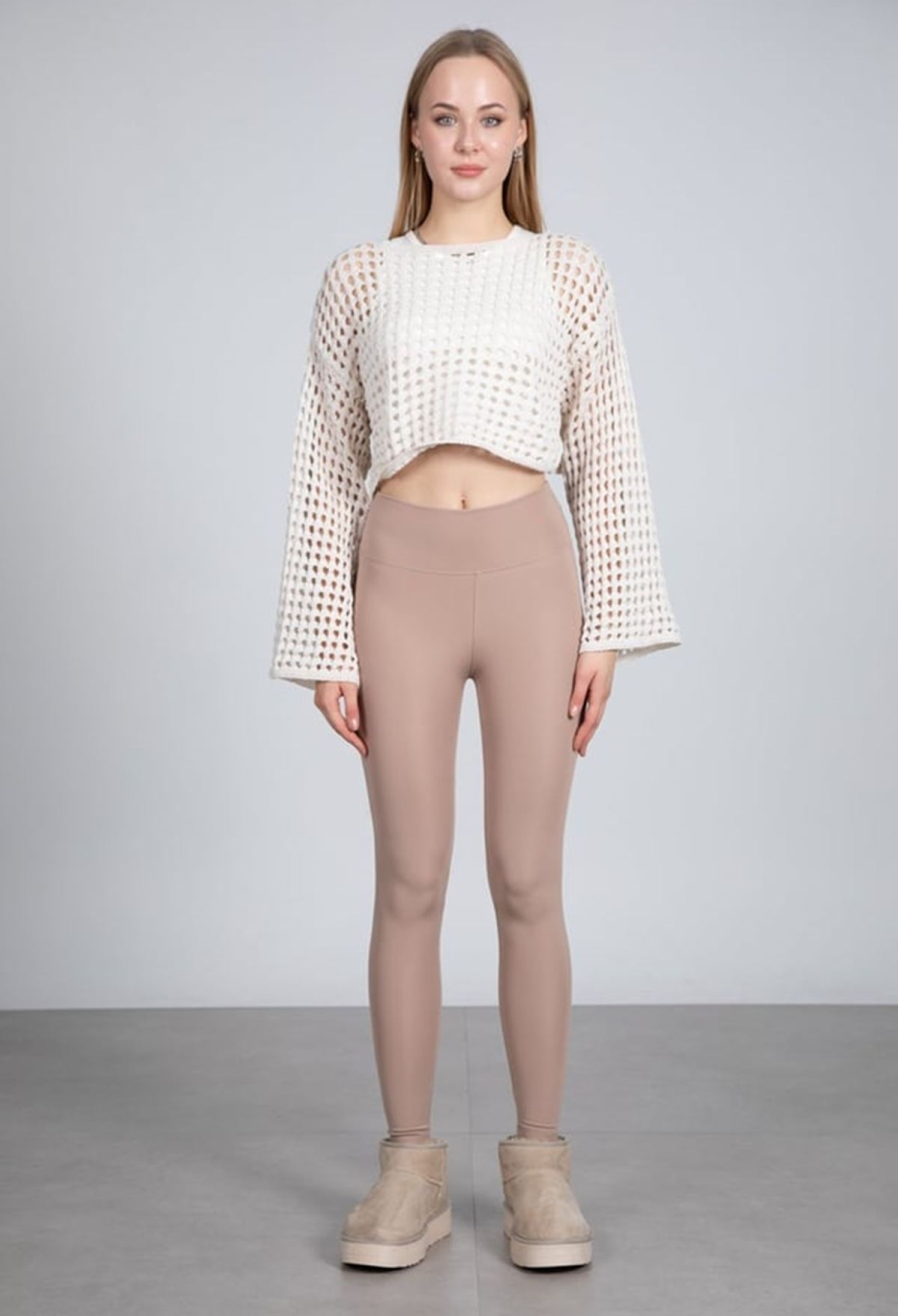 Crew Neck Openwork Crop Sweater - Brand: Maxi Modena - Women & Kids, Baby Clothes Wholesale - TheBS Women