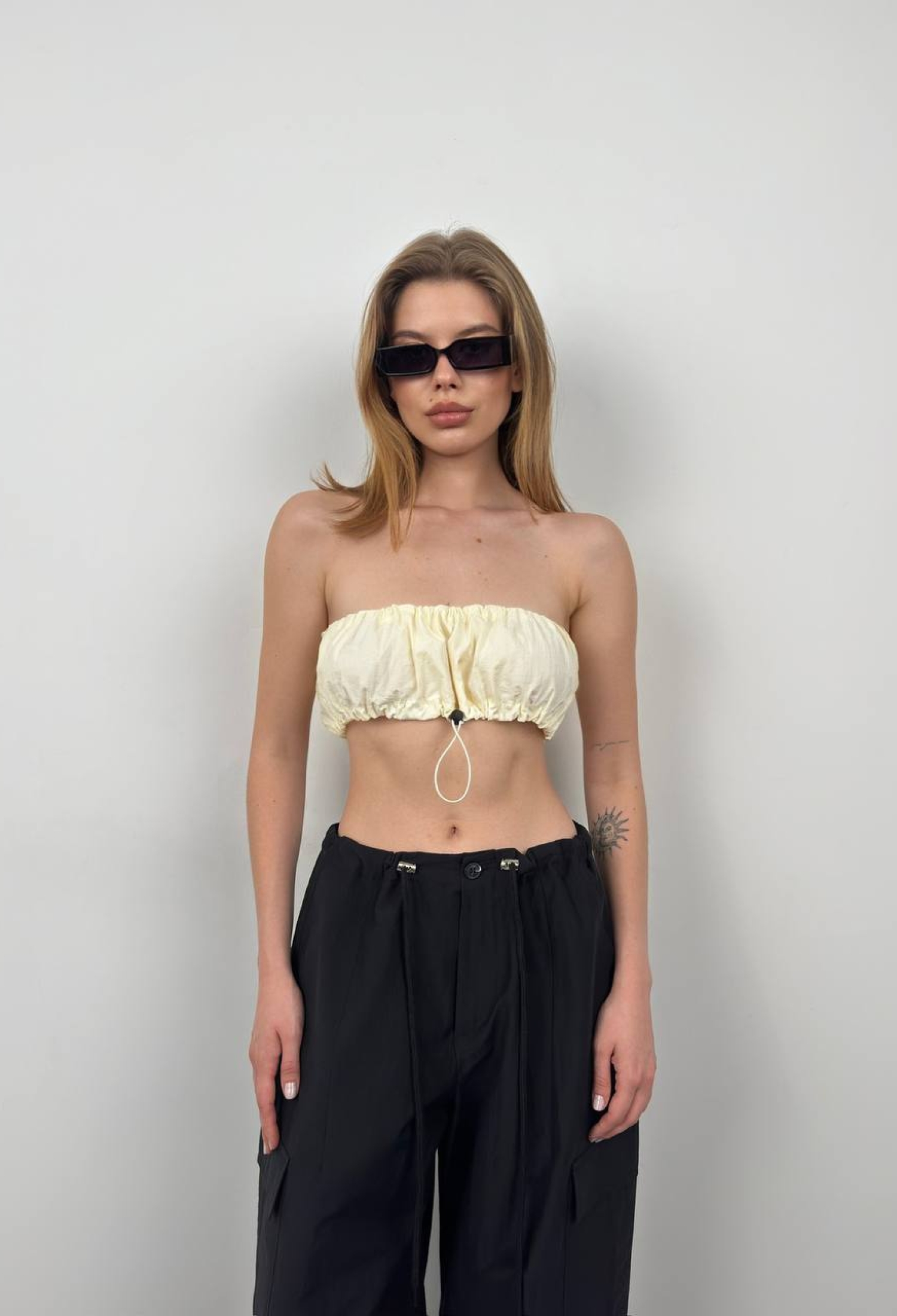 Elastic Detail Strapless Crop - Brand: Black Fashion - Women & Kids, Baby Clothes Wholesale - TheBS Women
