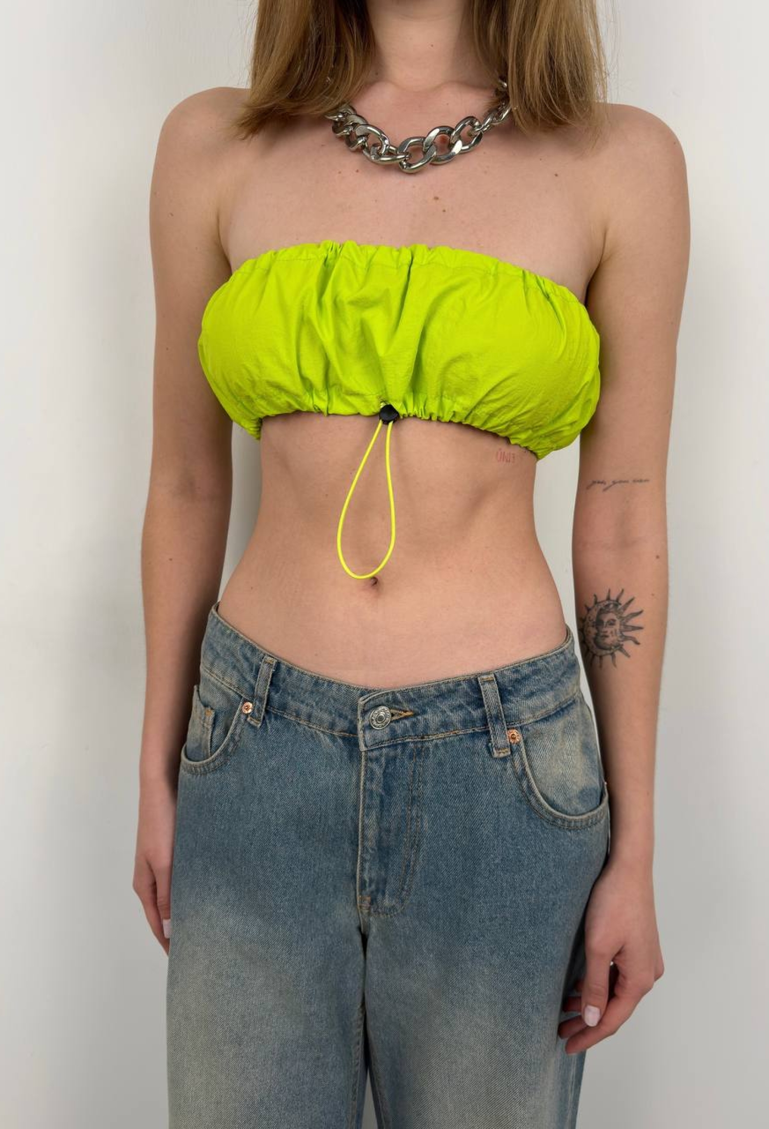 Elastic Detail Strapless Crop - Lemon - Brand: Black Fashion - Women & Kids, Baby Clothes Wholesale - TheBS Women