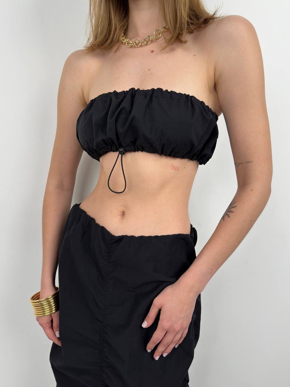 Elastic Detail Strapless Crop – Brand: Black Fashion – Women & Kids, Baby Clothes Wholesale – TheBS Women