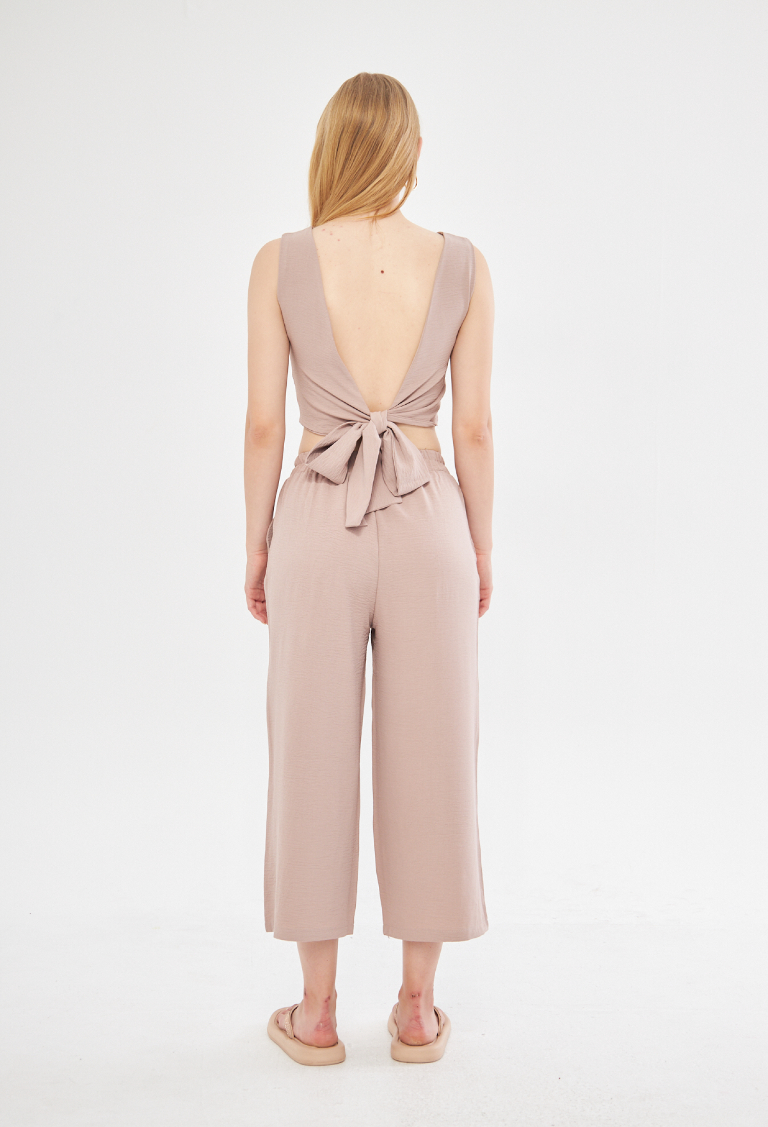 Comfy Closed Neck Open Back Belted Blouse In - Brand: Evable - Women & Kids, Baby Clothes Wholesale - TheBS Women