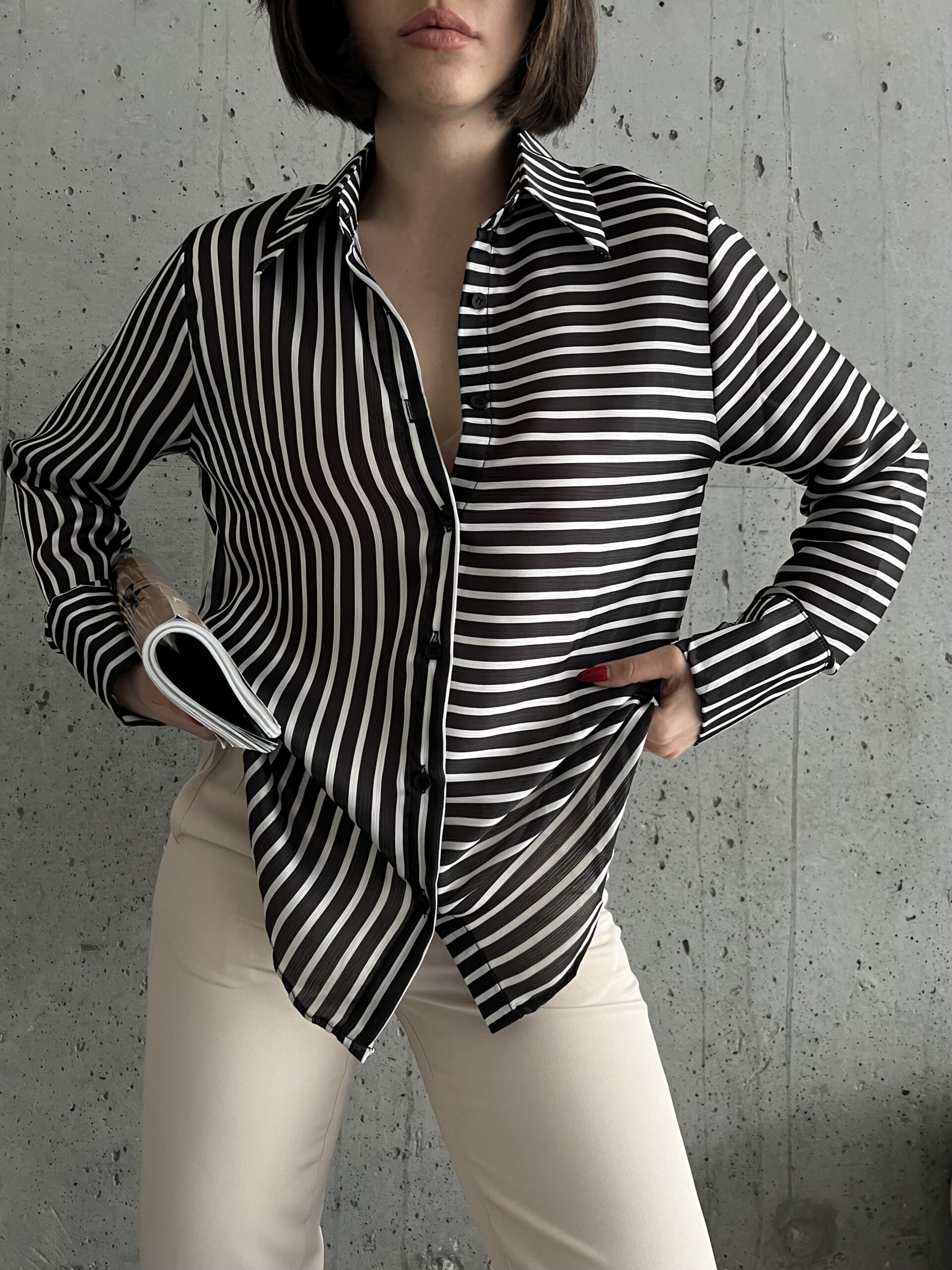 Striped Yorgo Satin Shirt – Brand: My Fashion – Women & Kids, Baby Clothes Wholesale – TheBS Women