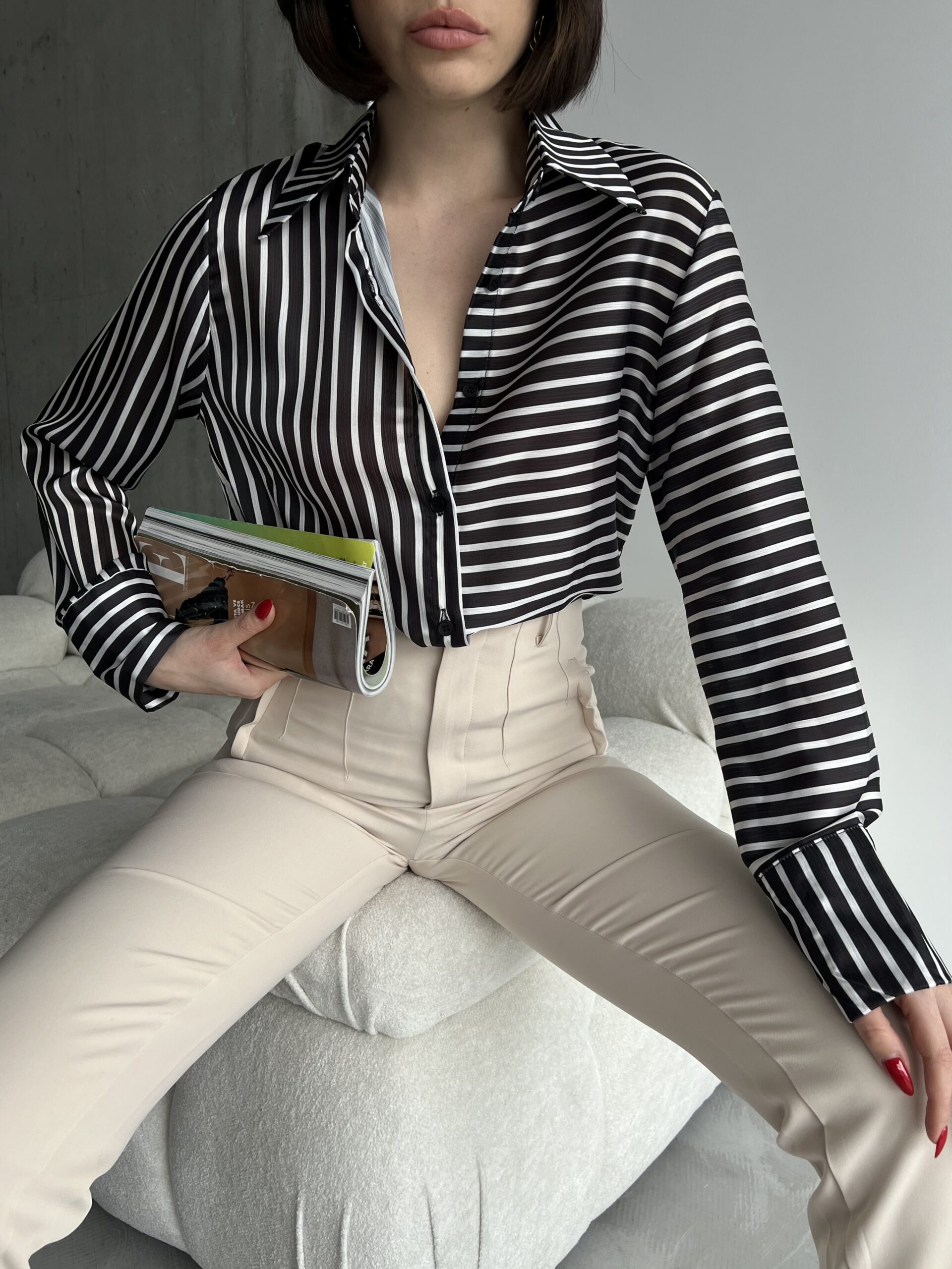 Striped Yorgo Satin Shirt – Brand: My Fashion – Women & Kids, Baby Clothes Wholesale – TheBS Women