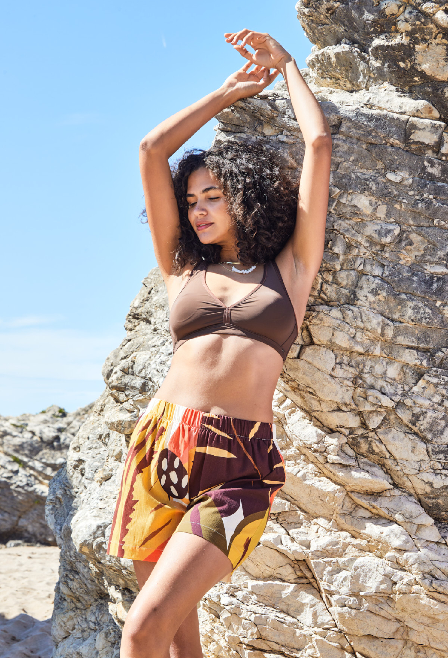 Oil Green Cotton Patterned Shorts - Brand: First Angels - Women & Kids, Baby Clothes Wholesale - TheBS Women