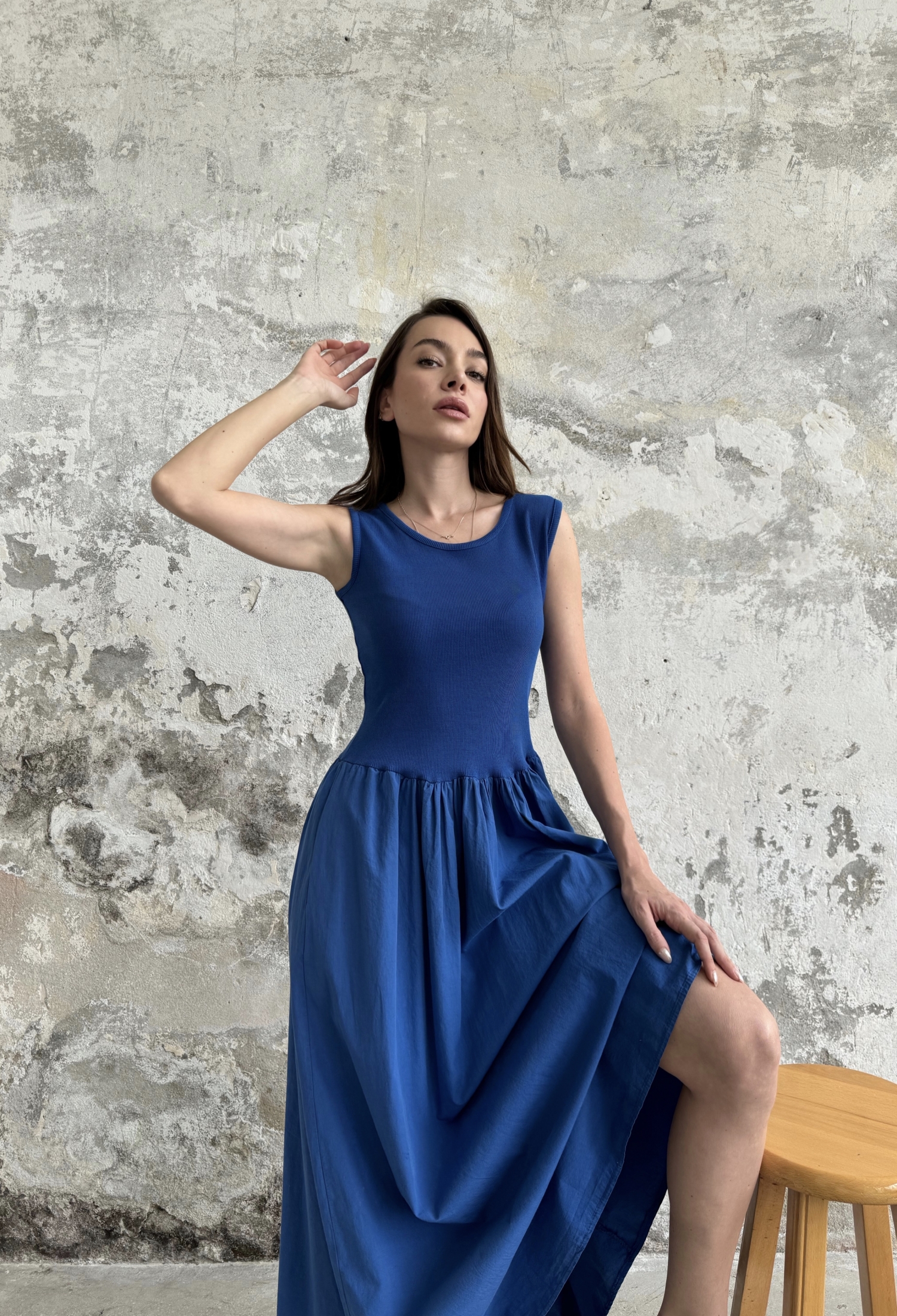 Ribbed Top Maxi Dress - Saks - Brand: Cream Rouge - Women & Kids, Baby Clothes Wholesale - TheBS Women