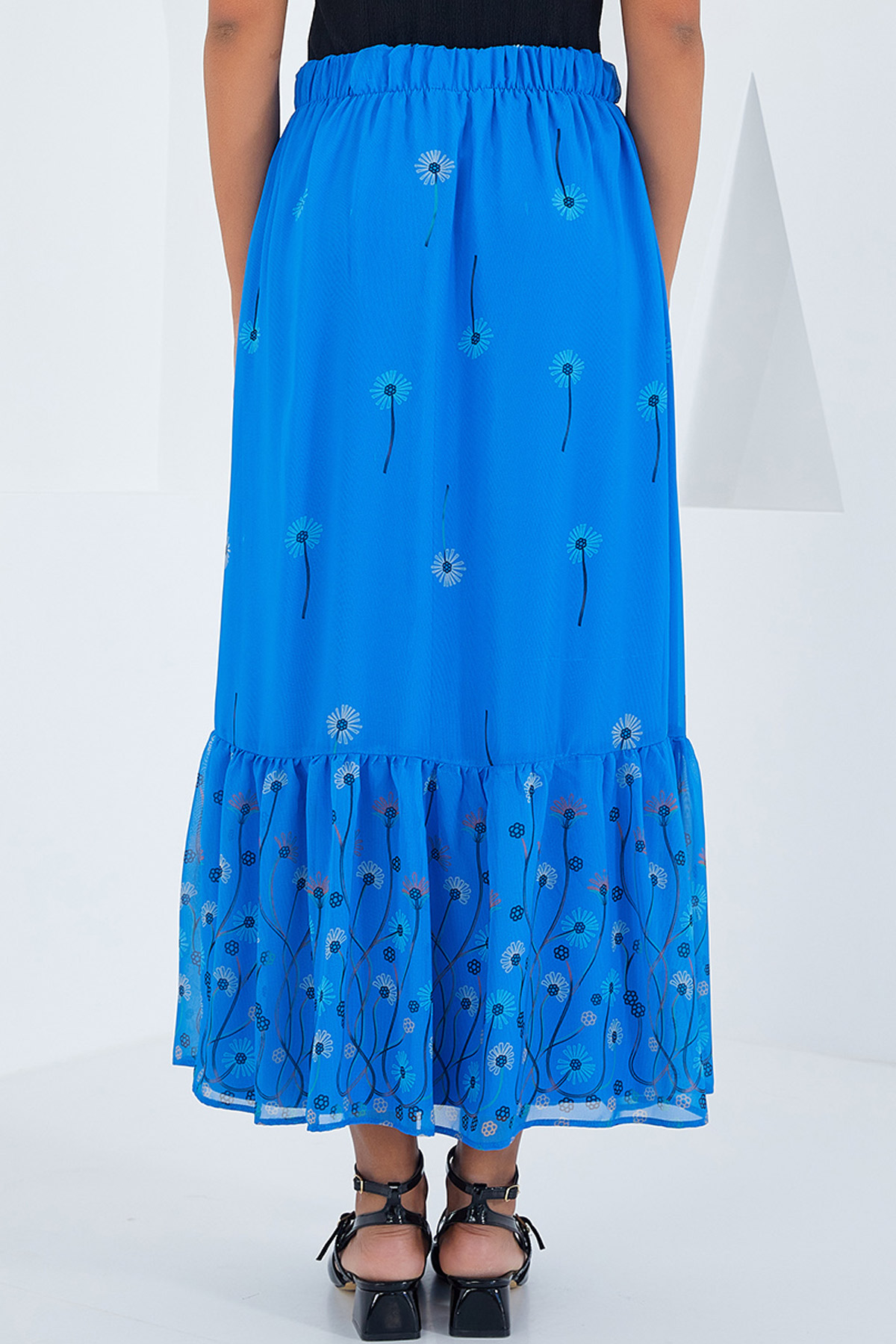 Saks Patterned Chiffon Skirt 8010 - Brand: Bigdart - Women & Kids, Baby Clothes Wholesale - TheBS Women