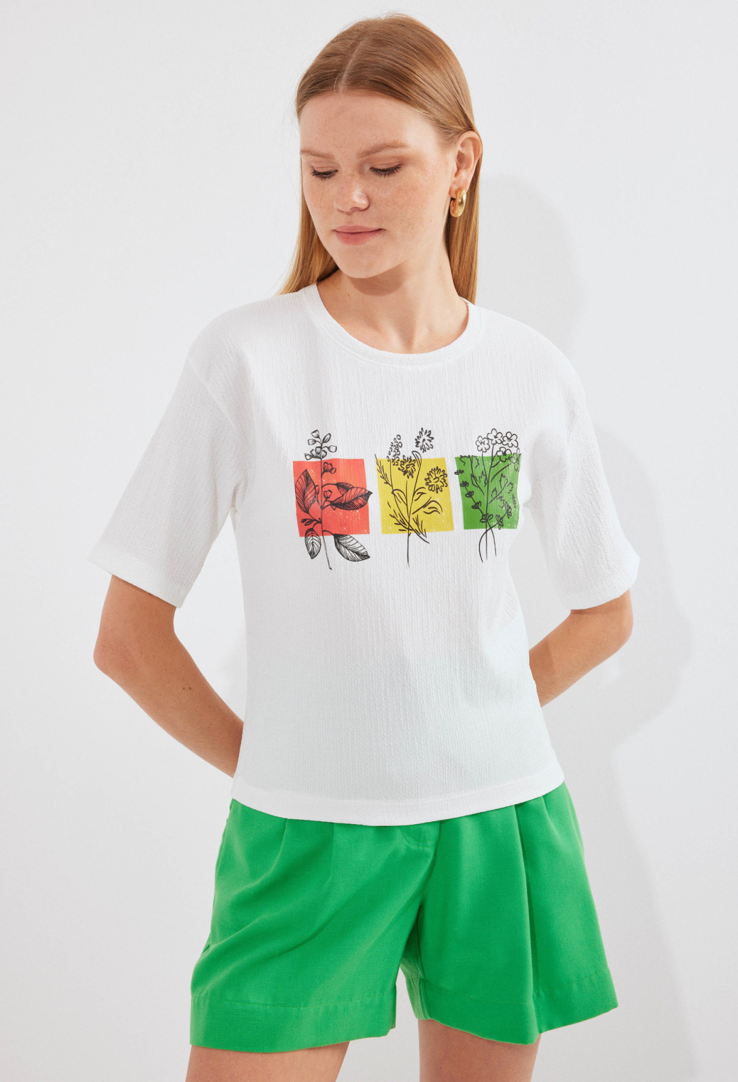 Printed Knitted Basic T-Shirt - Brand: Bigdart - Women & Kids, Baby Clothes Wholesale - TheBS Women