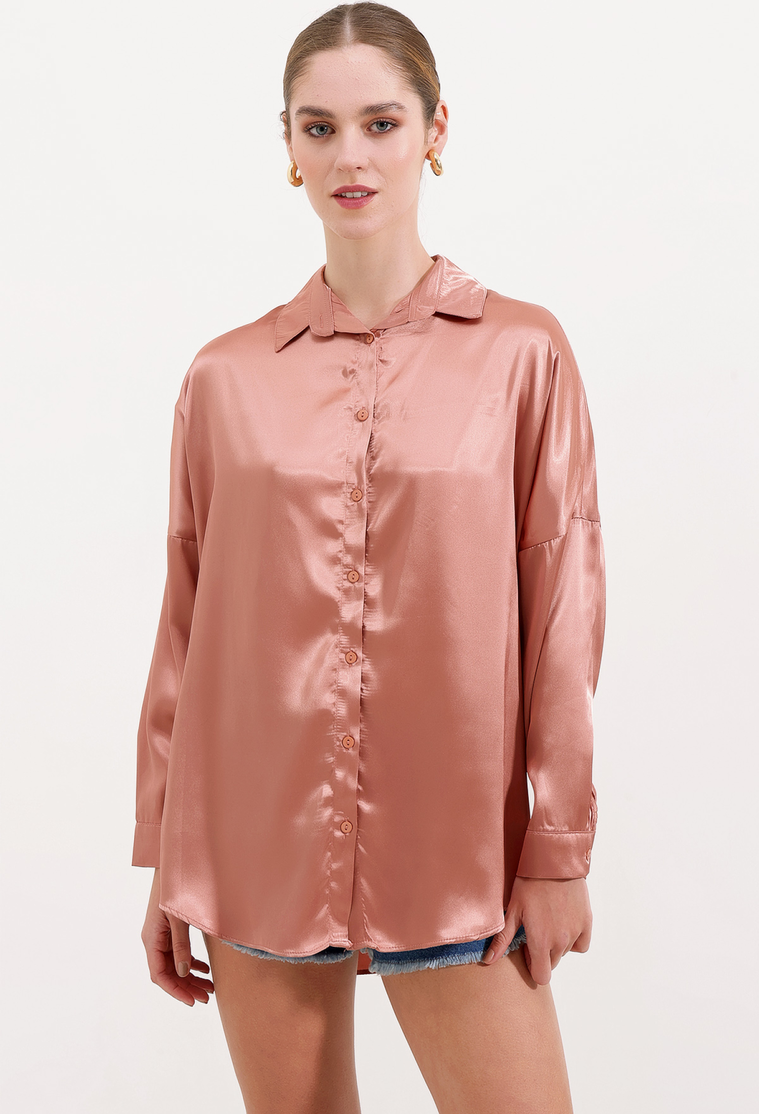 Oversize Satin Shirt - Brand: Bigdart - Women & Kids, Baby Clothes Wholesale - TheBS Women