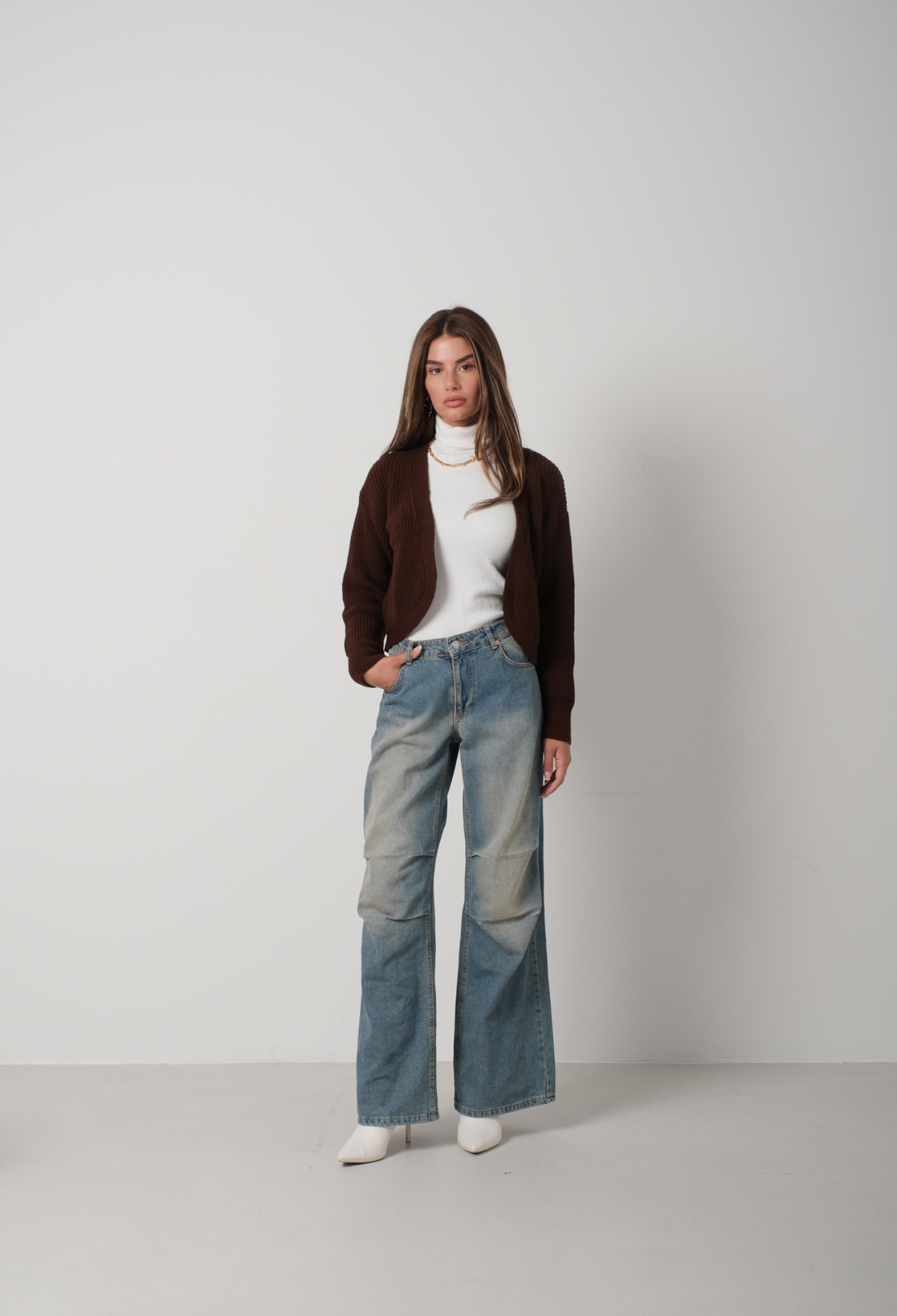 Crop Knitted Cardigan With Piping - Brand: Black Fashion - Women & Kids, Baby Clothes Wholesale - TheBS Women