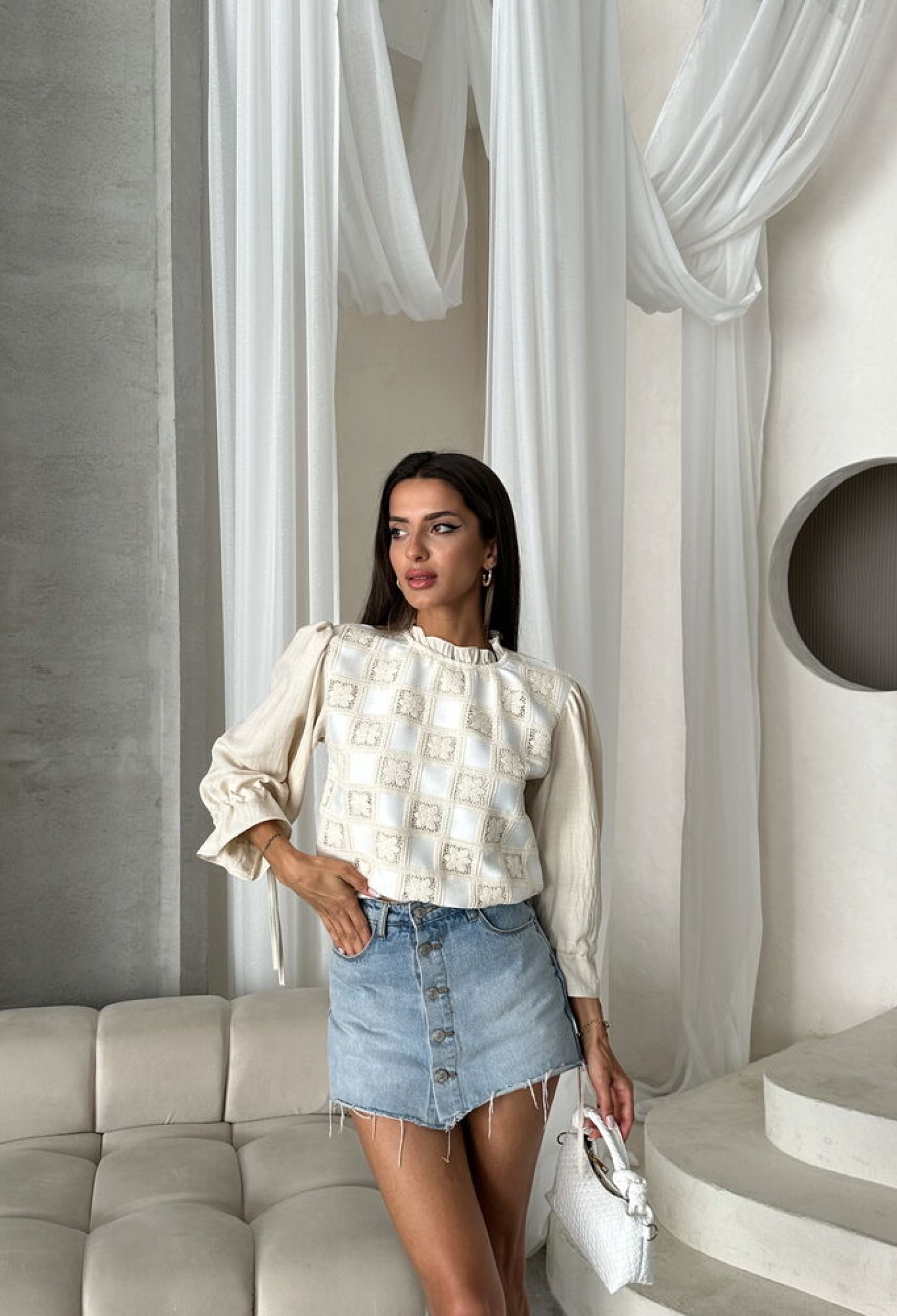 StoneLace Detailed Blouse - Brand: Topshow - Women & Kids, Baby Clothes Wholesale - TheBS Women