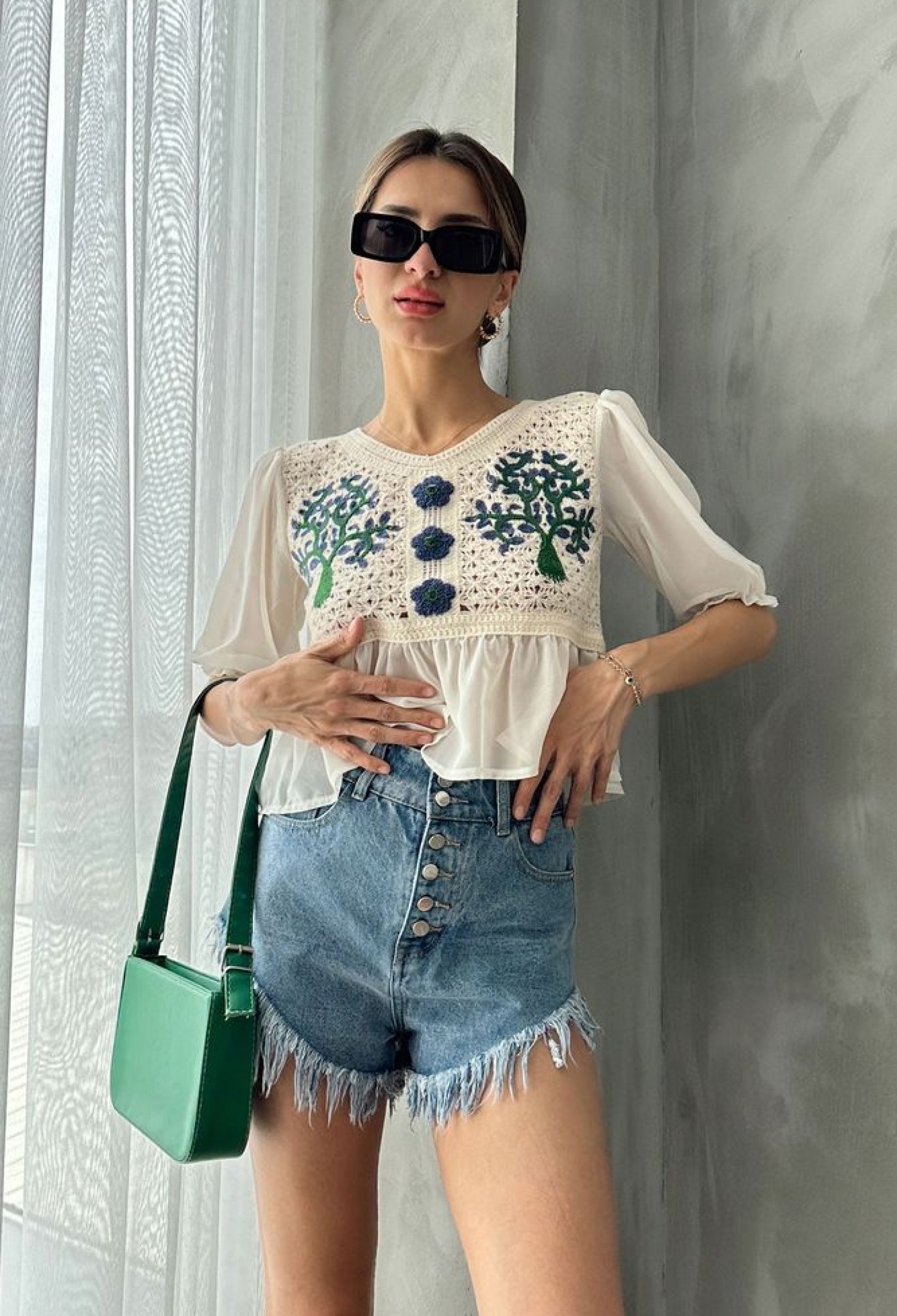 Stone Saxe Embroidered Blouse - Brand: Topshow - Women & Kids, Baby Clothes Wholesale - TheBS Women