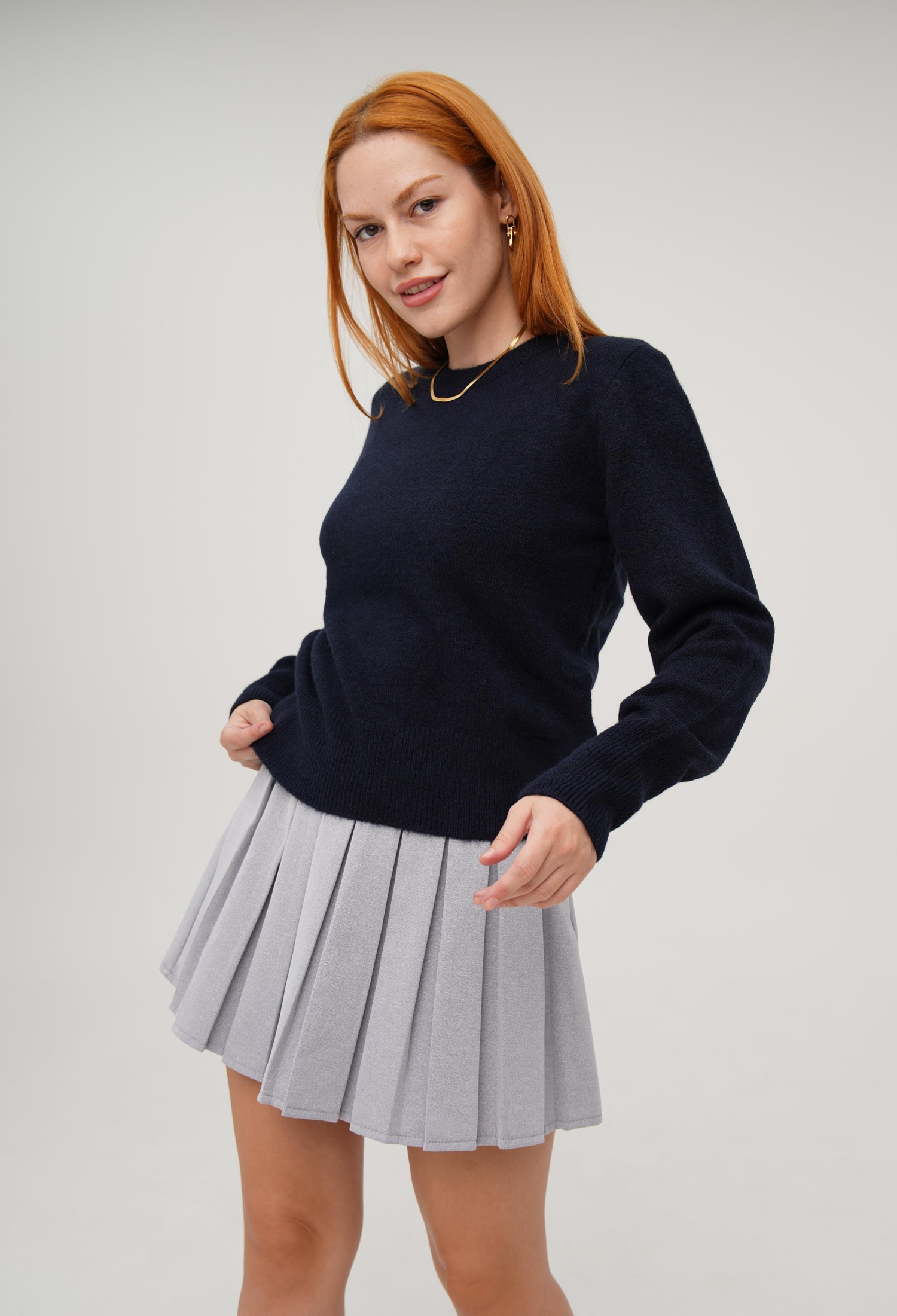 Crew Neck Basic WholesaleKnitted Sweater - Brand: Lustrin - Women & Kids, Baby Clothes Wholesale - TheBS Women