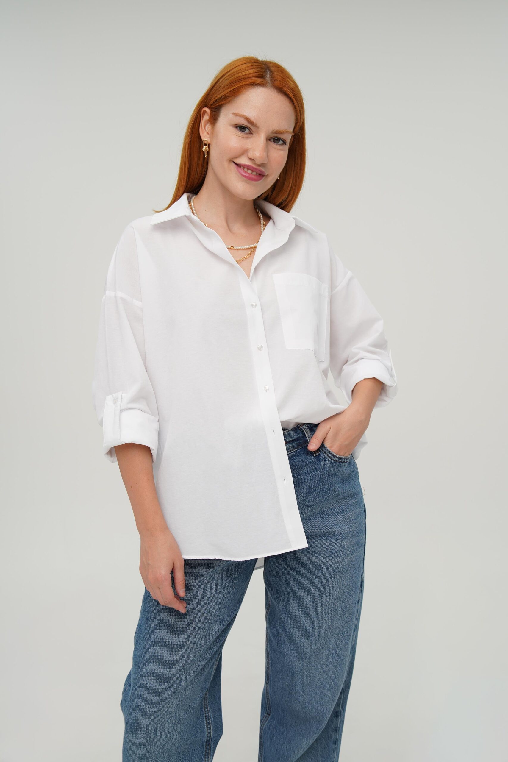 Single Pocket Wholesale Ecru Shirt – Brand: Lustrin – Women & Kids, Baby Clothes Wholesale – TheBS Women