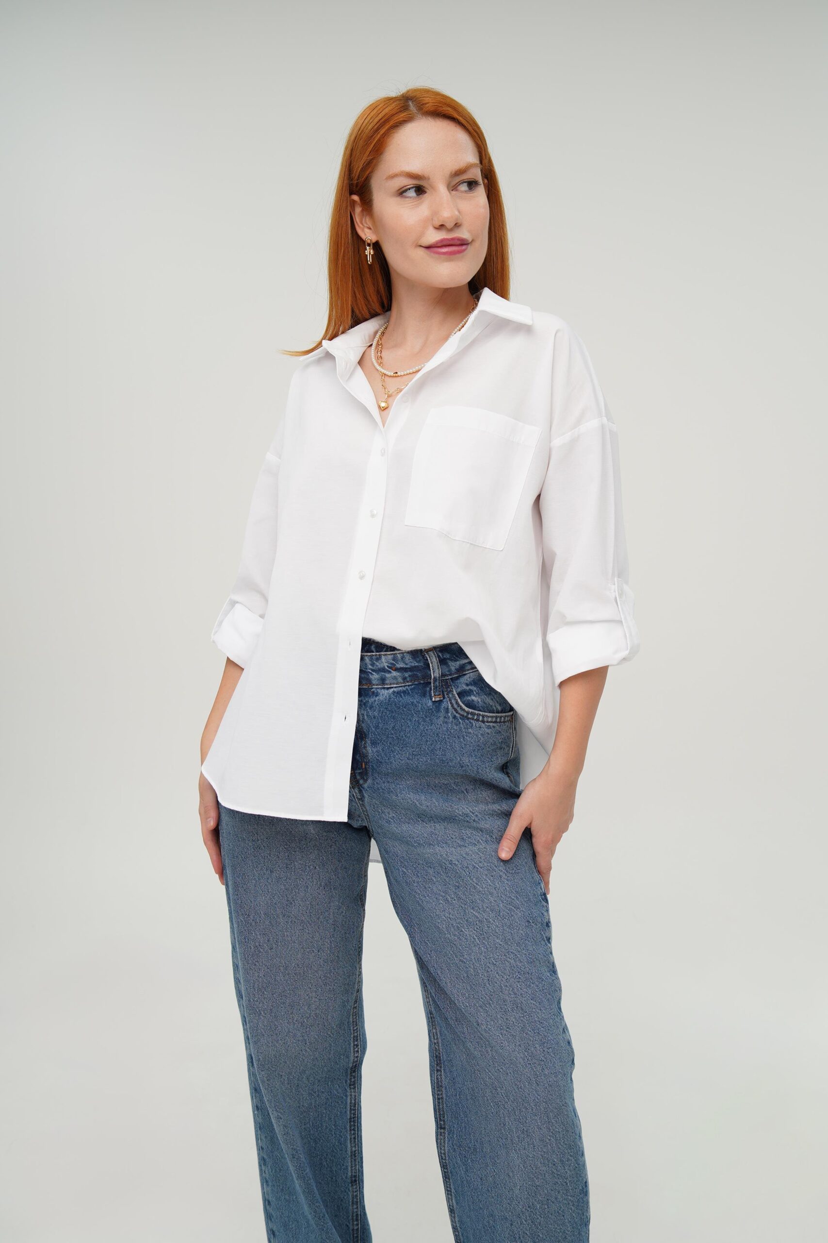 Single Pocket Wholesale Ecru Shirt – Brand: Lustrin – Women & Kids, Baby Clothes Wholesale – TheBS Women