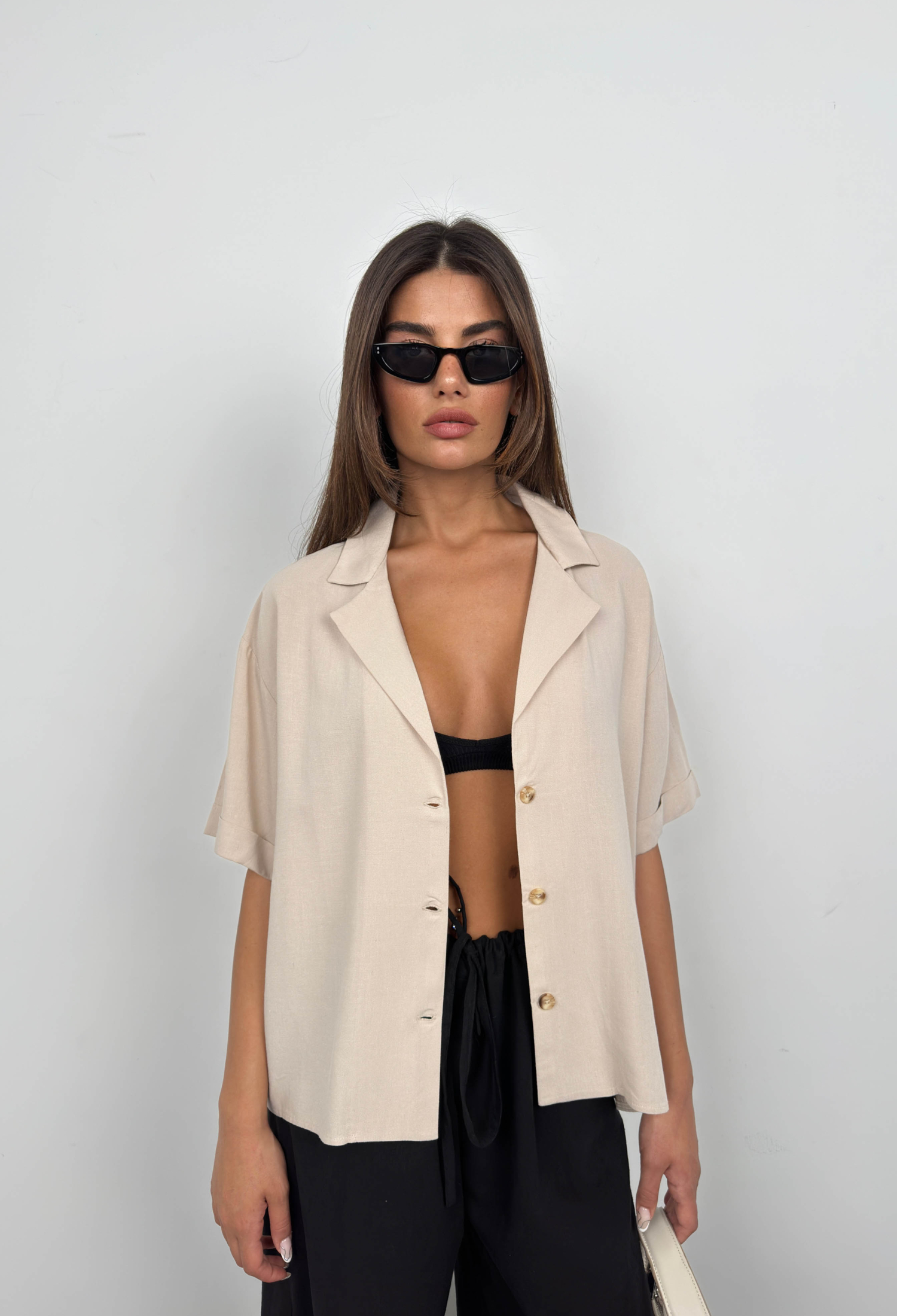 Jacket Collar Linen Shirt - Brand: Black Fashion - Women & Kids, Baby Clothes Wholesale - TheBS Women