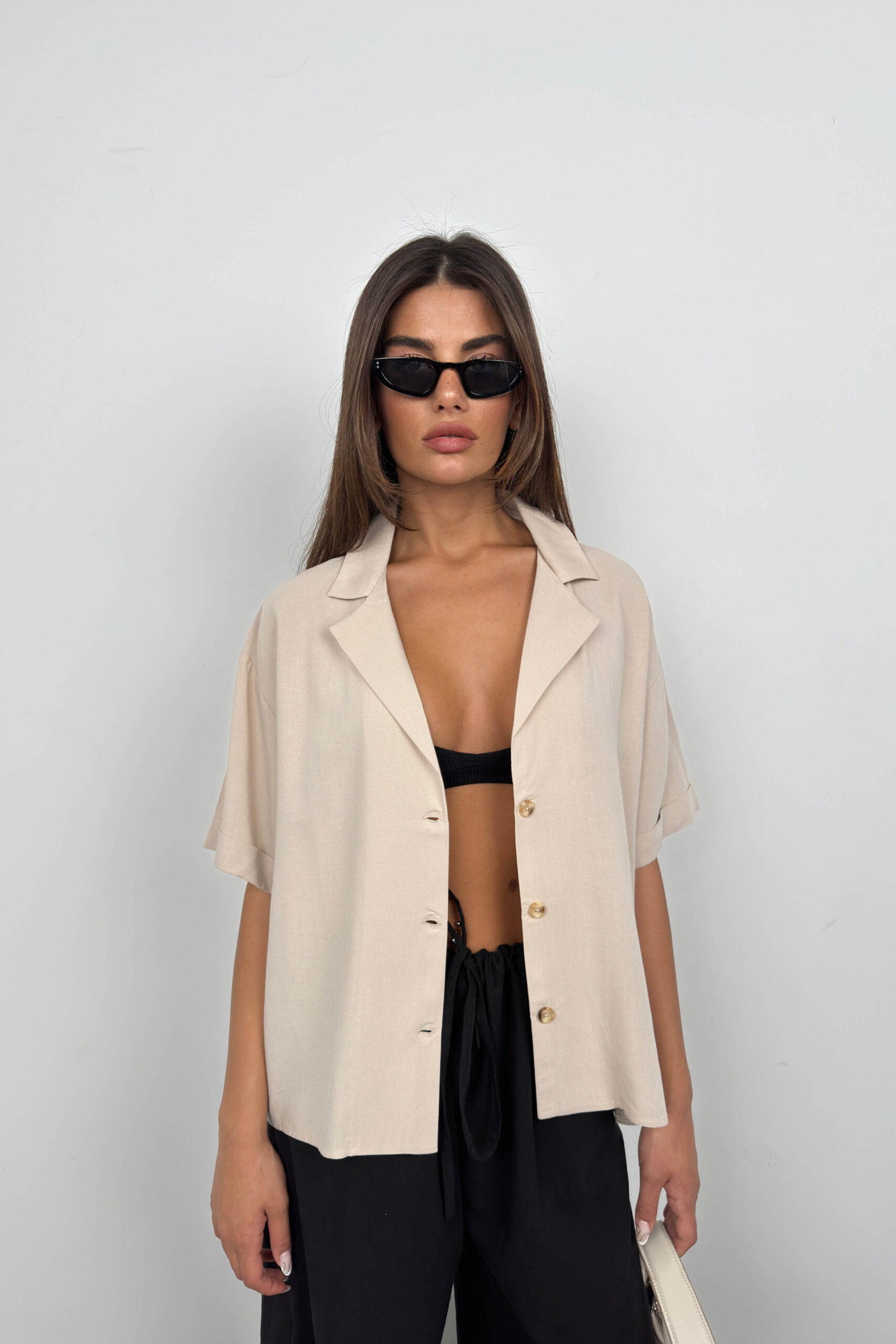 Jacket Collar Linen Shirt – Brand: Black Fashion – Women & Kids, Baby Clothes Wholesale – TheBS Women