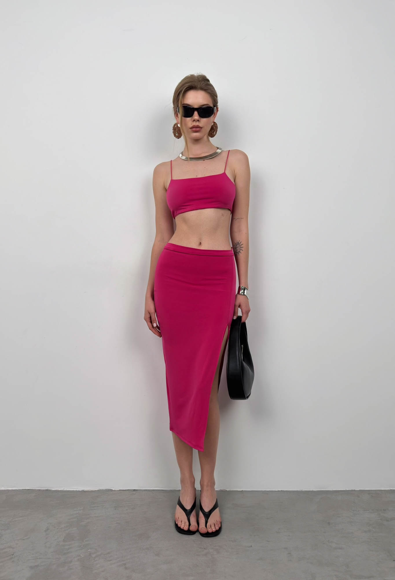 Halter Crop Slit Skirt Suit - Brand: Black Fashion - Women & Kids, Baby Clothes Wholesale - TheBS Women