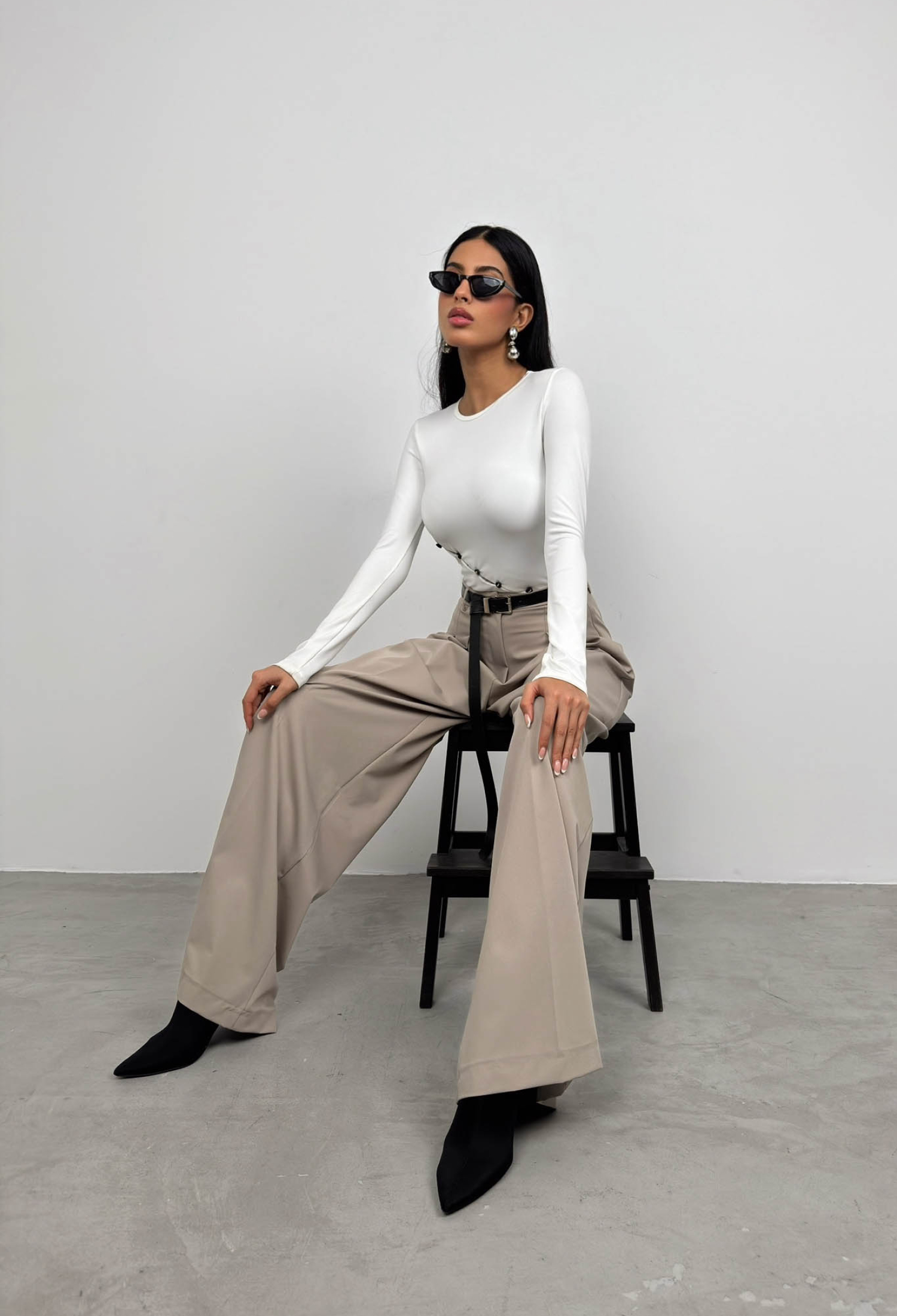 Asymmetric Button Detail Blouse - Brand: Black Fashion - Women & Kids, Baby Clothes Wholesale - TheBS Women