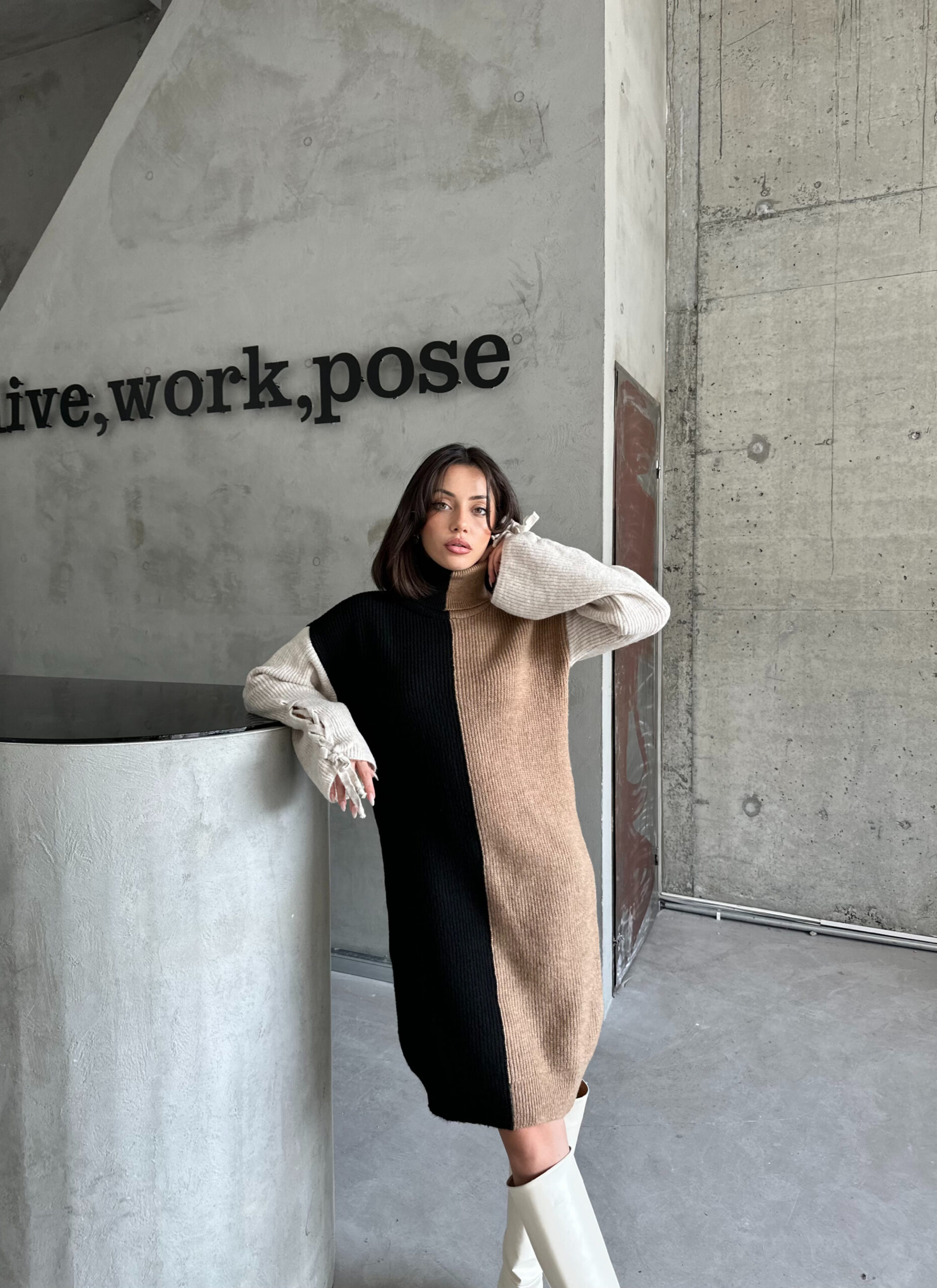 Two-Tone Raised Dress – Brand: My Fashion – Women & Kids, Baby Clothes Wholesale – TheBS Women