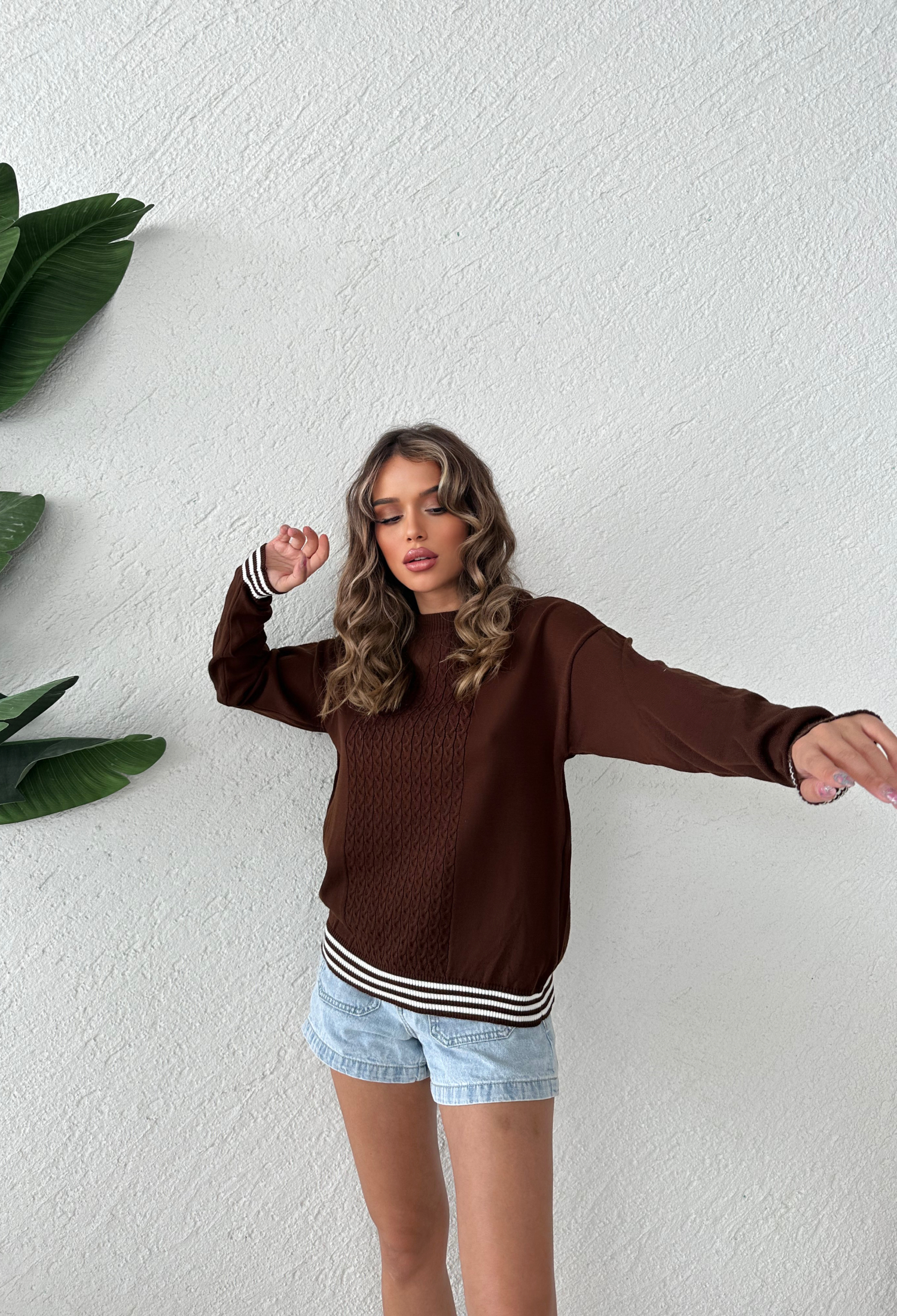 Striped Hair Knitted Sweater - Brand: My Fashion - Women & Kids, Baby Clothes Wholesale - TheBS Women